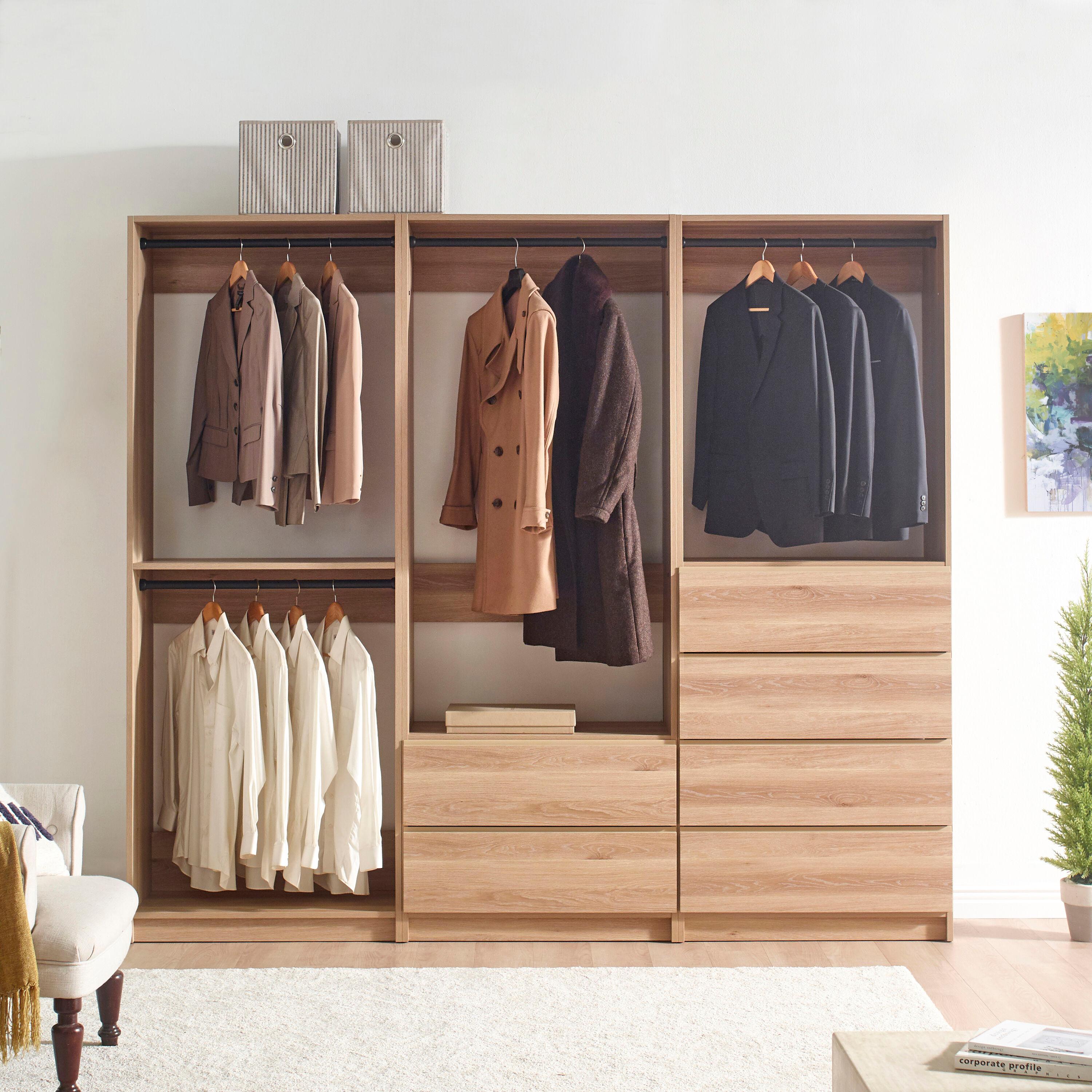 Klair Living Prosper Freestanding Walk in Wood Closet System in Oak