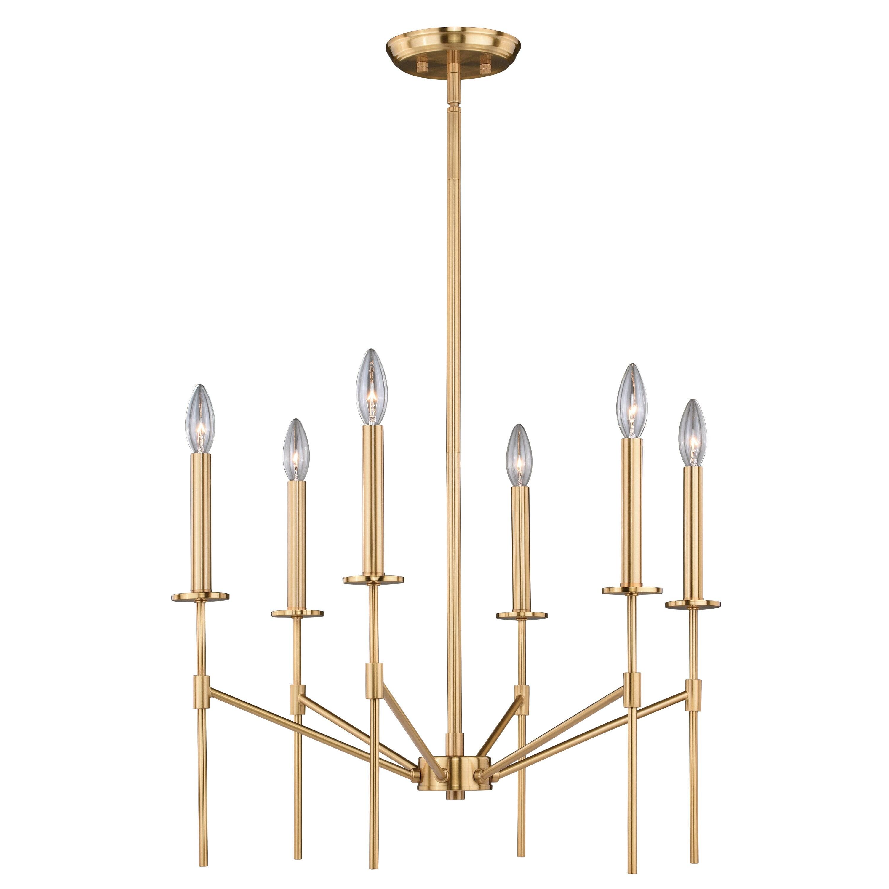 Vaxcel Kedzie 6 - Light Chandelier in  Natural Brass