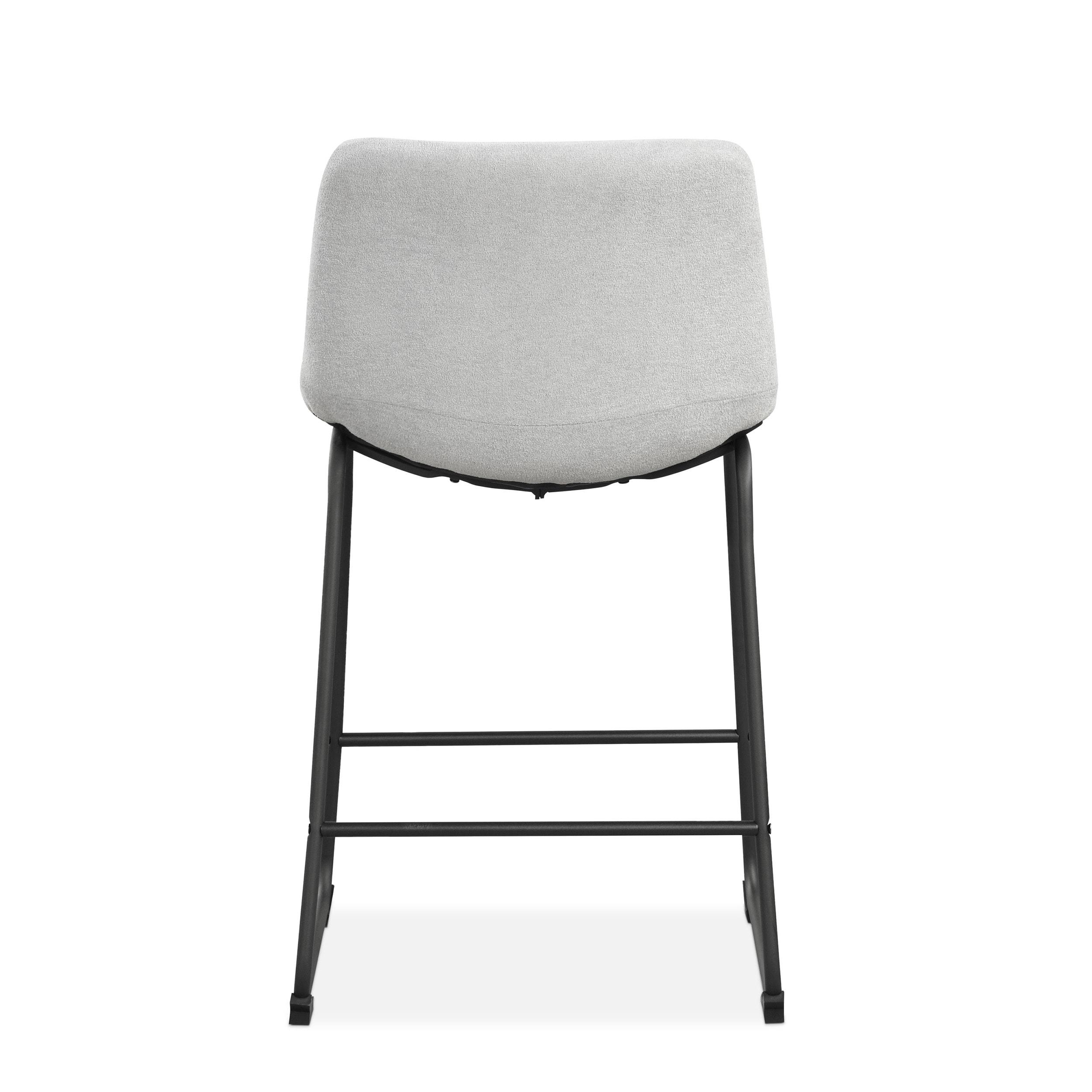 Furniture of America Perri Modern Chenille Counter Height Dining Chairs, Gray (Set of 2)