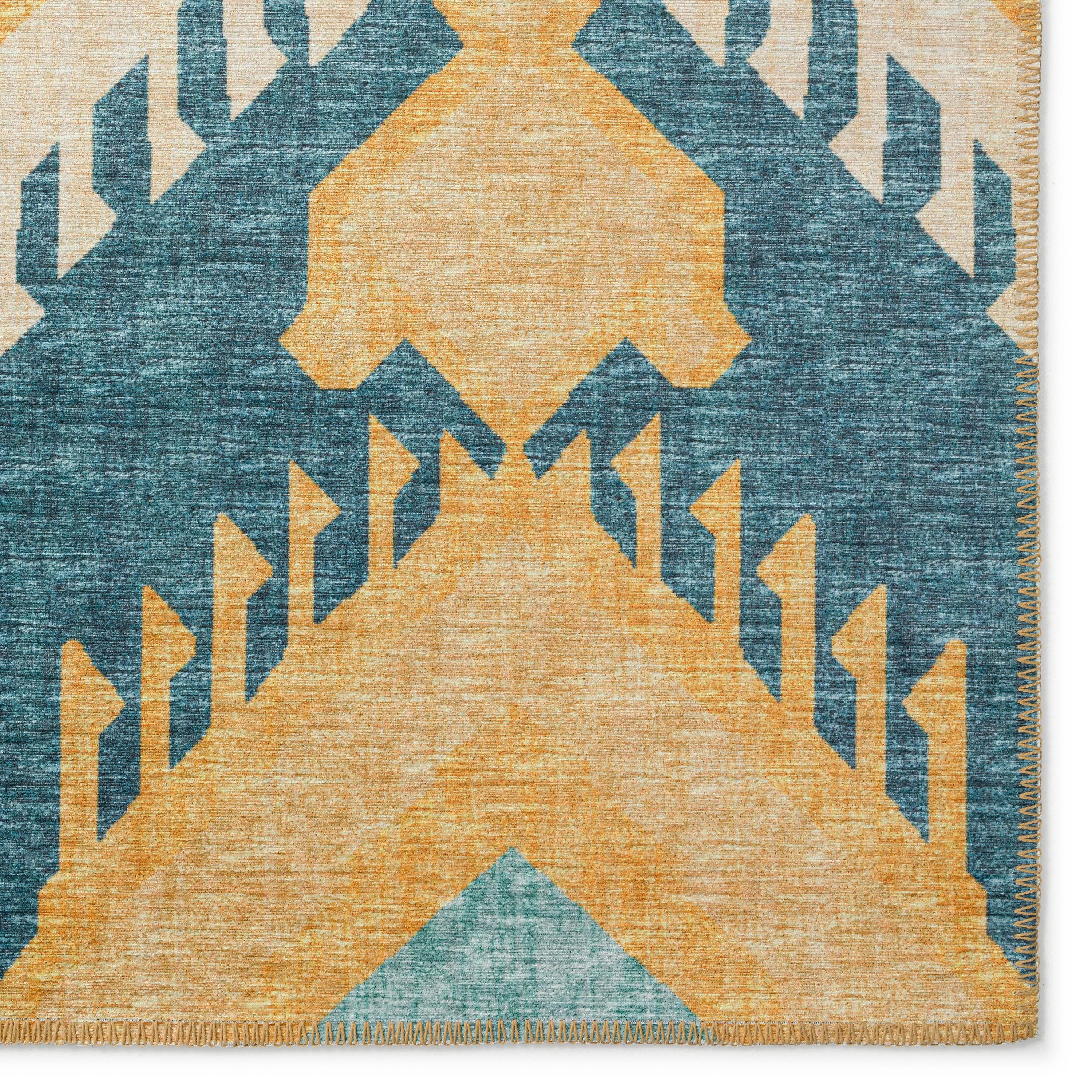 Addison Rugs Indoor/ Outdoor Addison Yuma Southwest Ikat Washable Area Rug 5' x 7'6" - Yellow