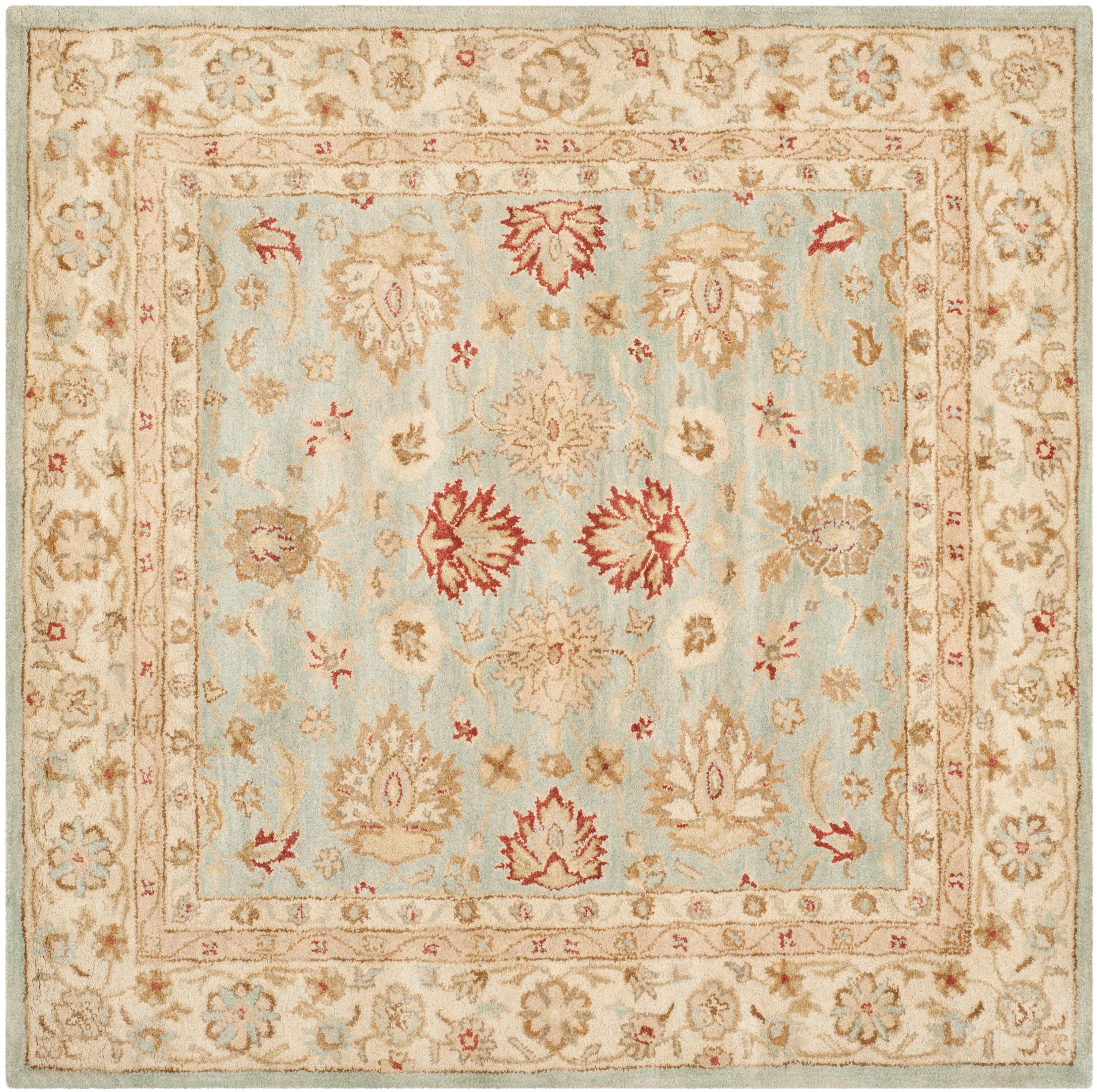 Antiquity AT822 Hand Tufted Area Rug - Grey Blue/Beige - 8'x8' - Safavieh.