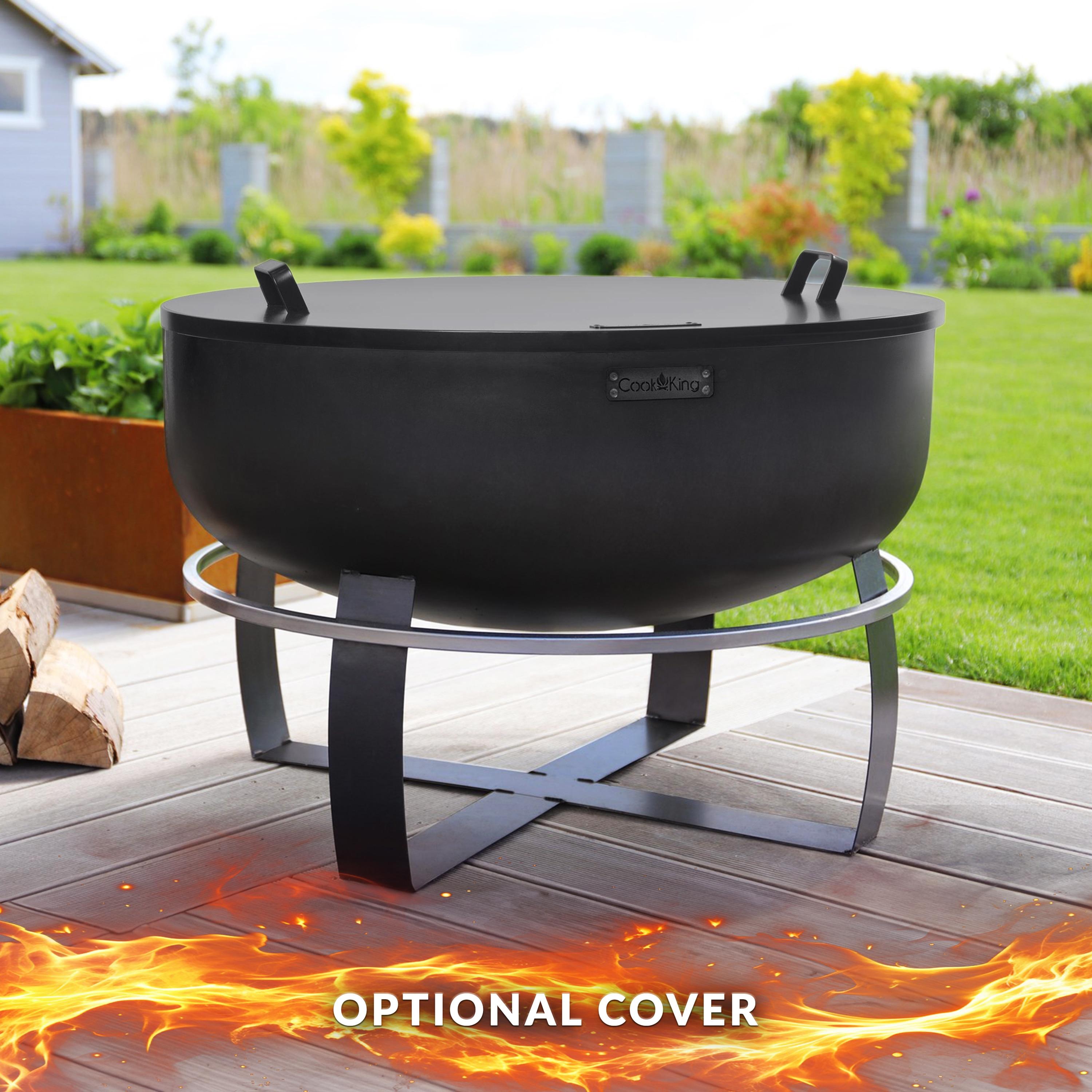 Viking 32" Black Steel Free-Standing Fire Pit with Grill Plate