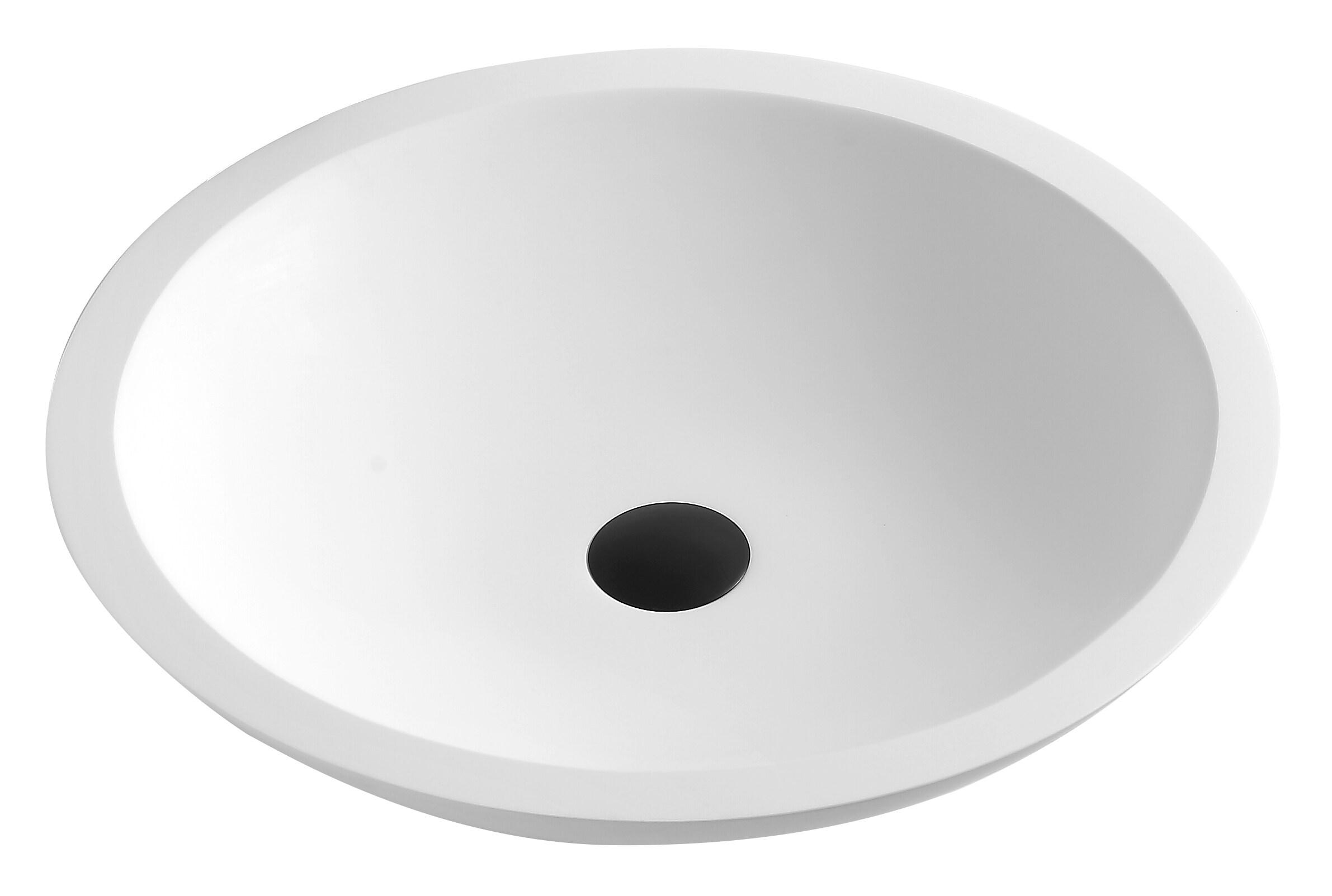 Karran Quattro 19-1/4'' X 19-1/4'' Matte White Acrylic Round Vessel Sink