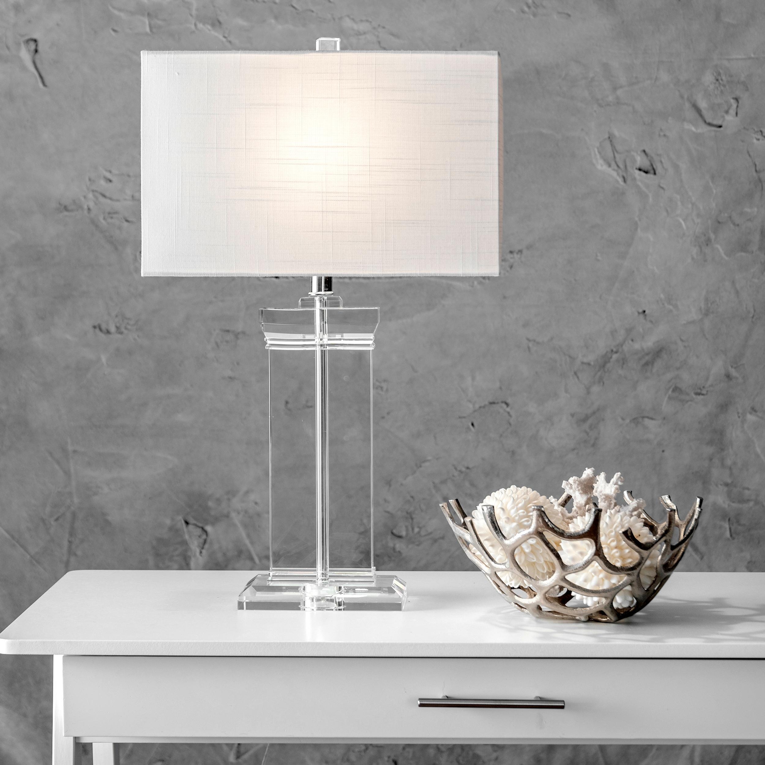 nuLOOM Toledo 25" Crystal Table Lamp Lighting - Clear 25" H x 9" W x 15" D