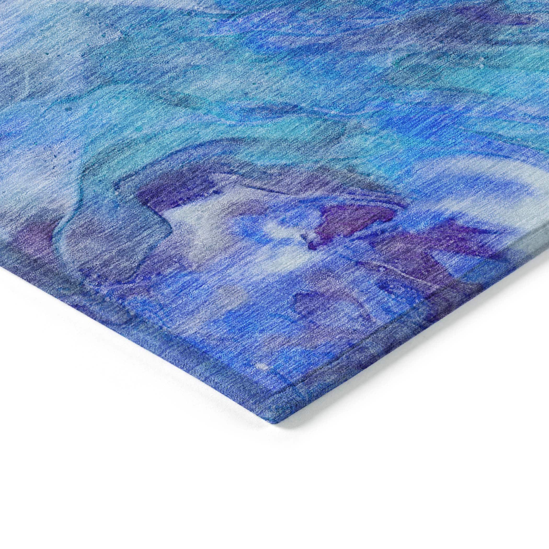 Addison Rugs Chantille Indoor/Outdoor Transitional Modern Blue Washable Rectangle Rug, 3' x 5'