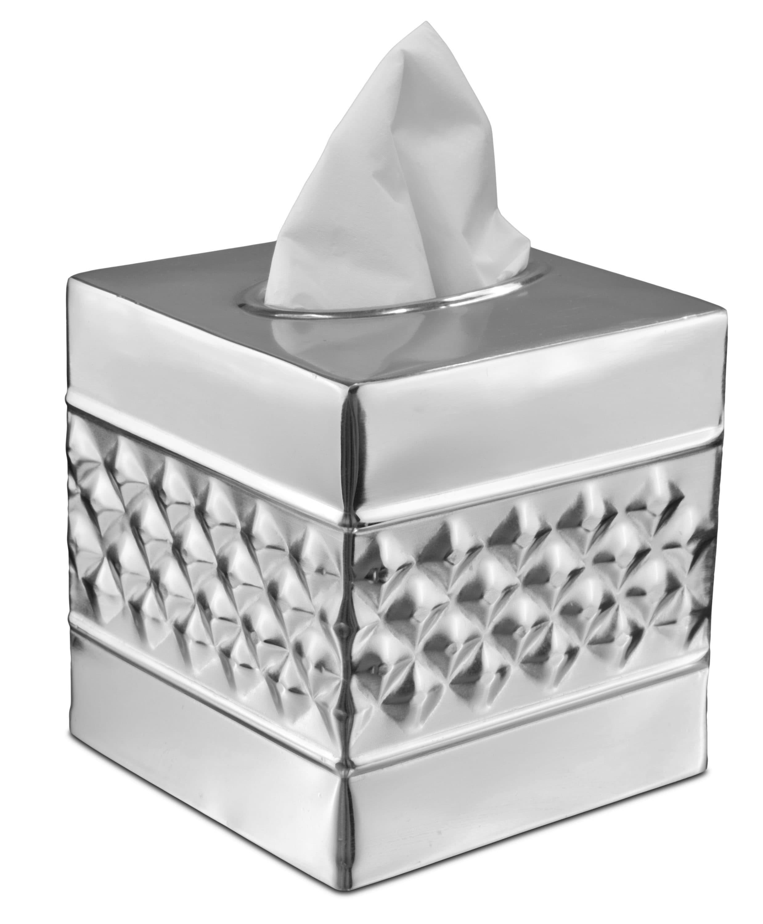 Monarch Abode Geometric Embossed Metal Tissue Box Cover