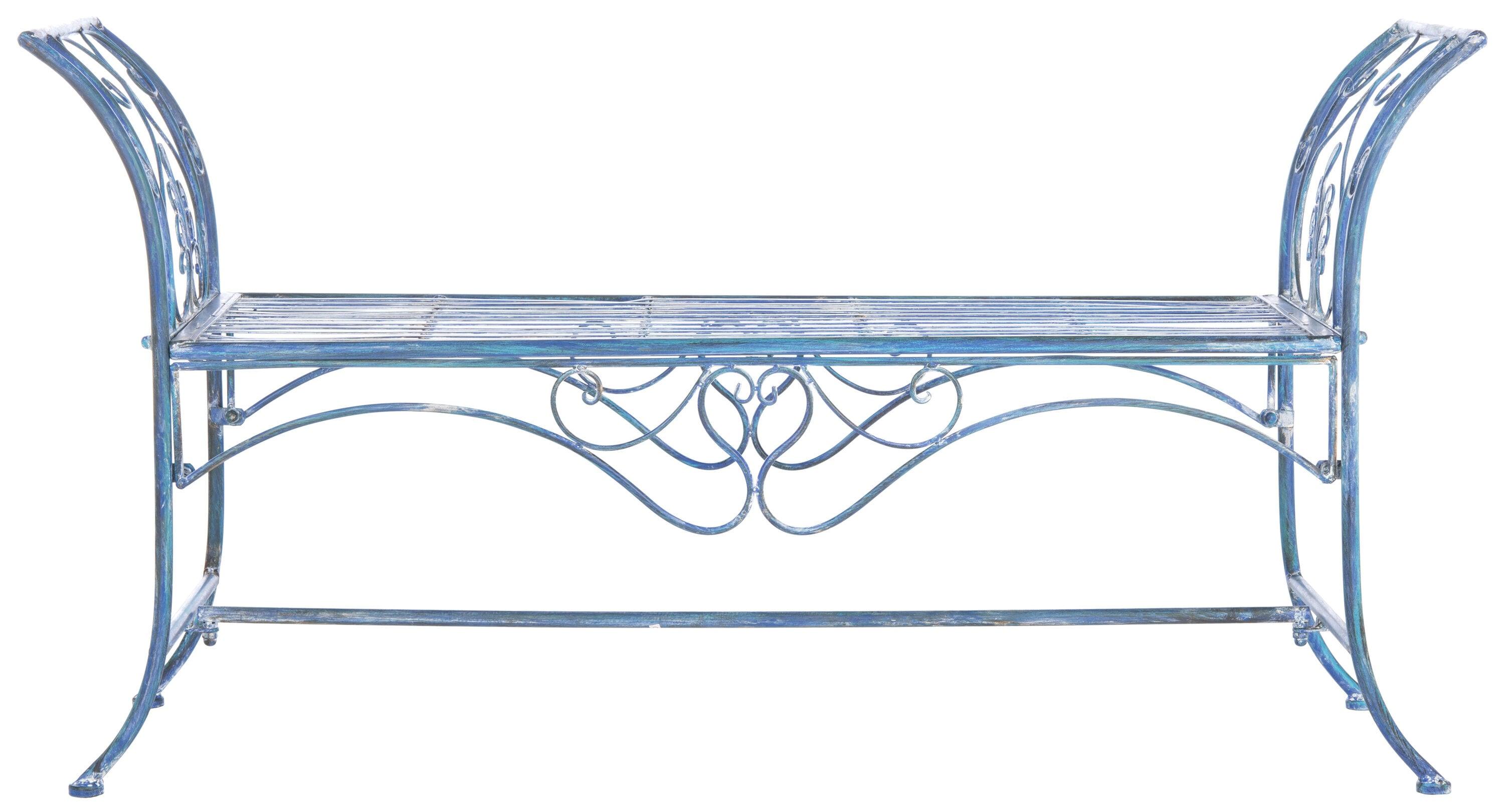 Adina Bench - Outdoor - PAT5016 - Mossy Blue - Safavieh