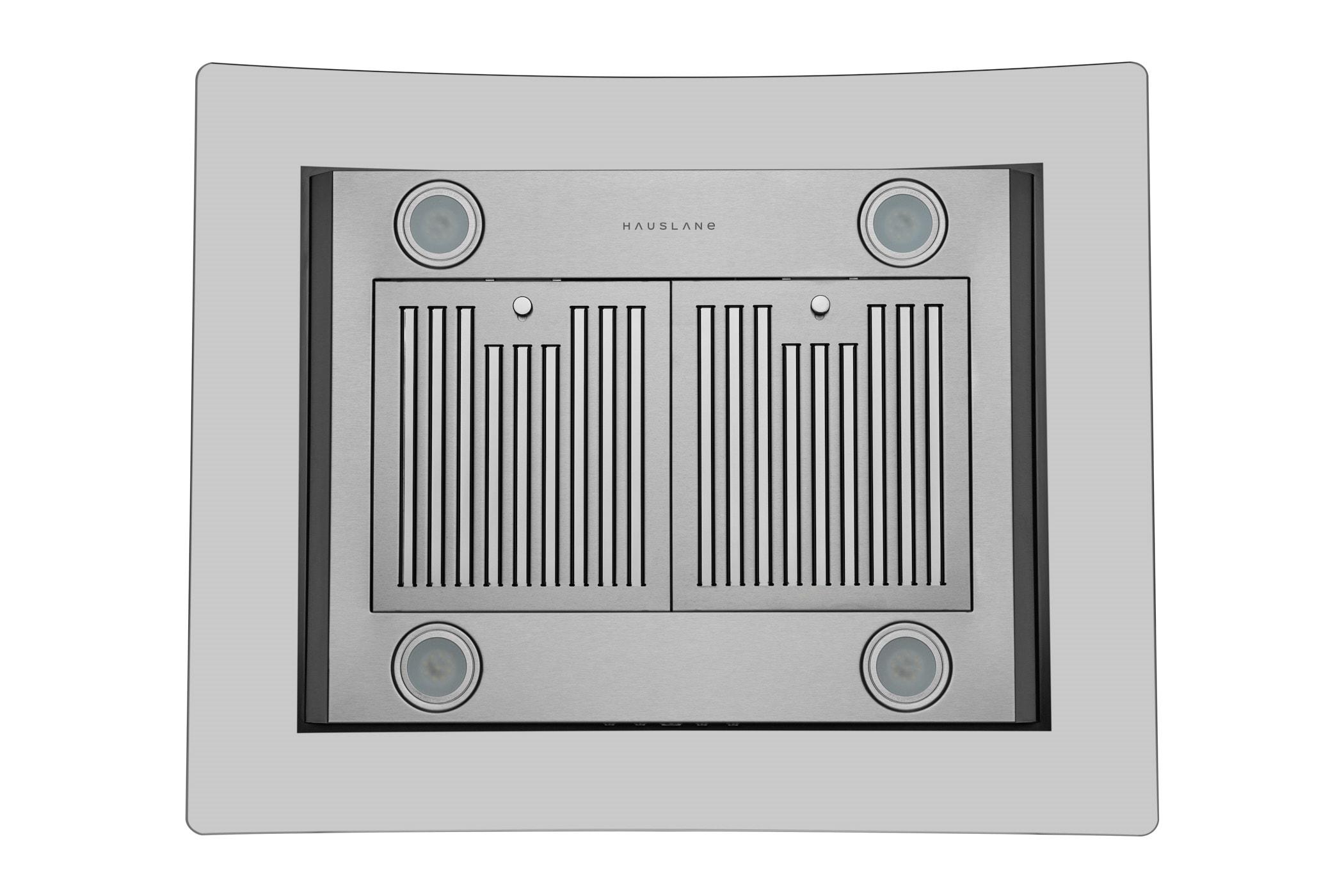 Hauslane Hauslane 30" Stainless Steel 600 CFM Convertible Island Range Hood with Baffle Filter IS-200SS-30