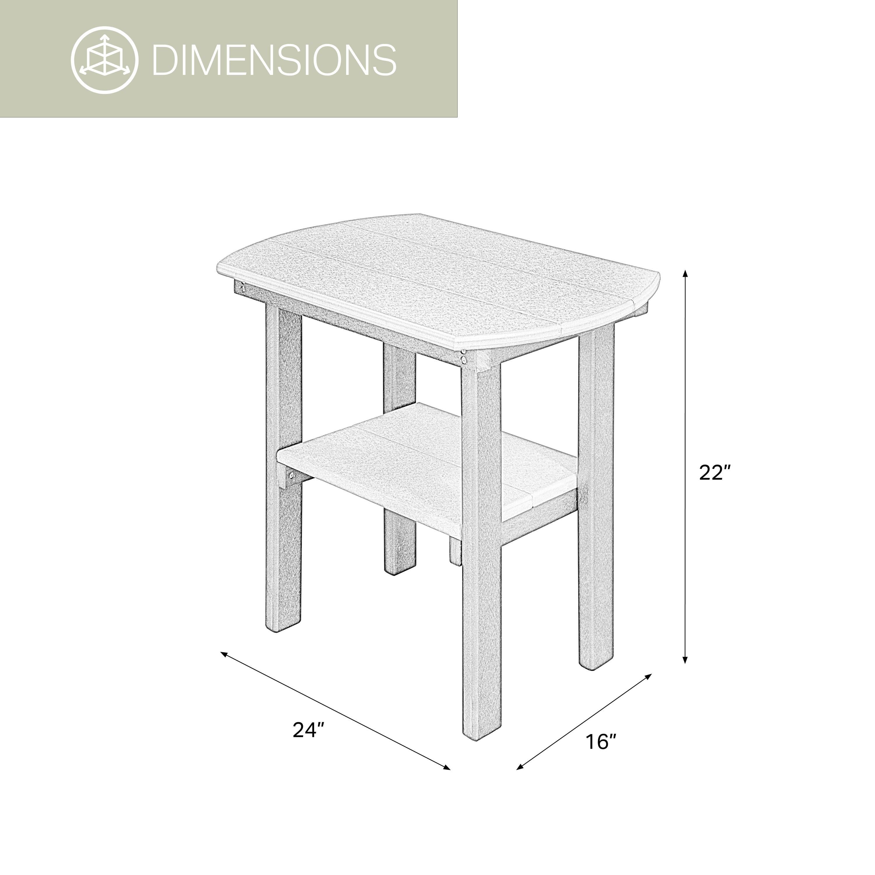 Hubert Oval Outdoor Side Table