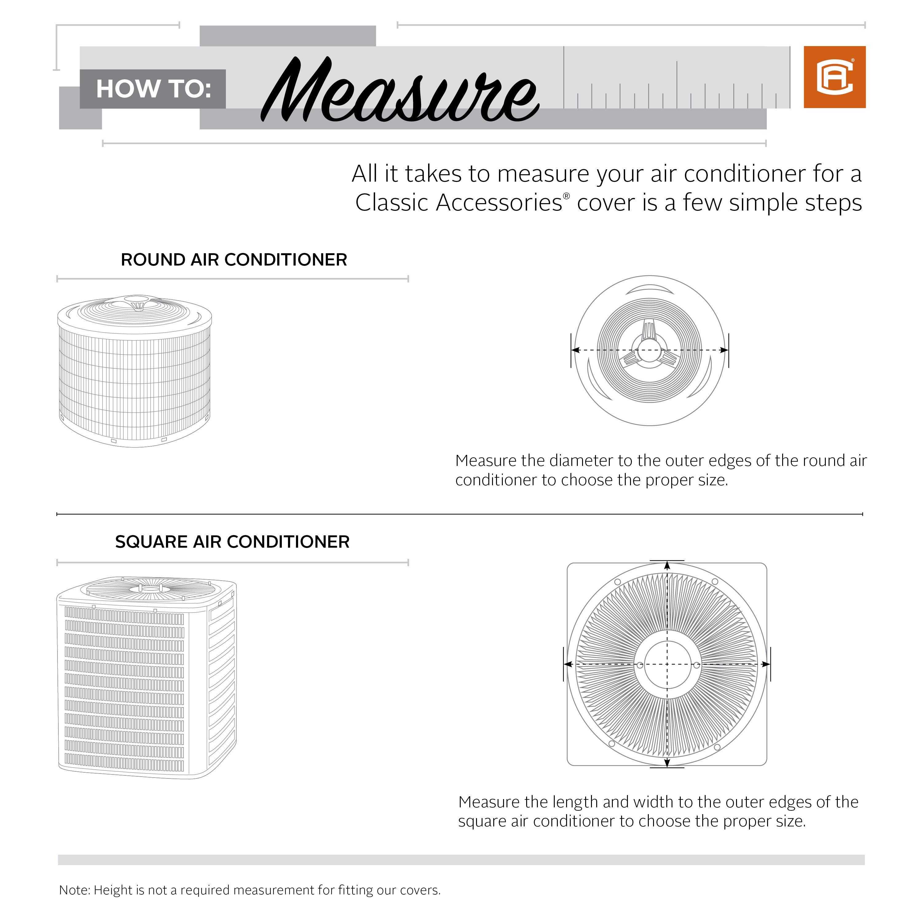 Classic Accessories Ravenna Air Conditioner Cover, Square-Color:Taupe,Shape:Square