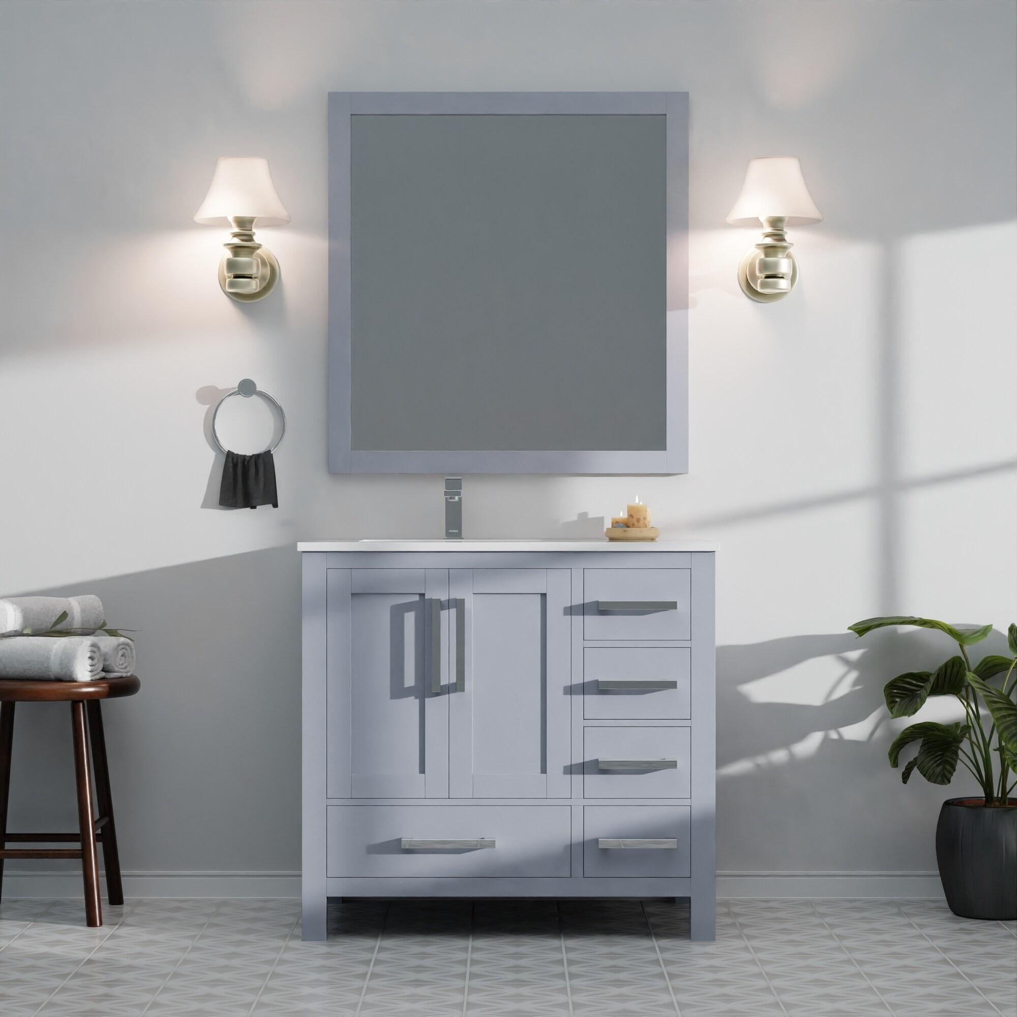 Lexora Jacques 36 in. W x 22 in. D Left Offset Bath Vanity and Top