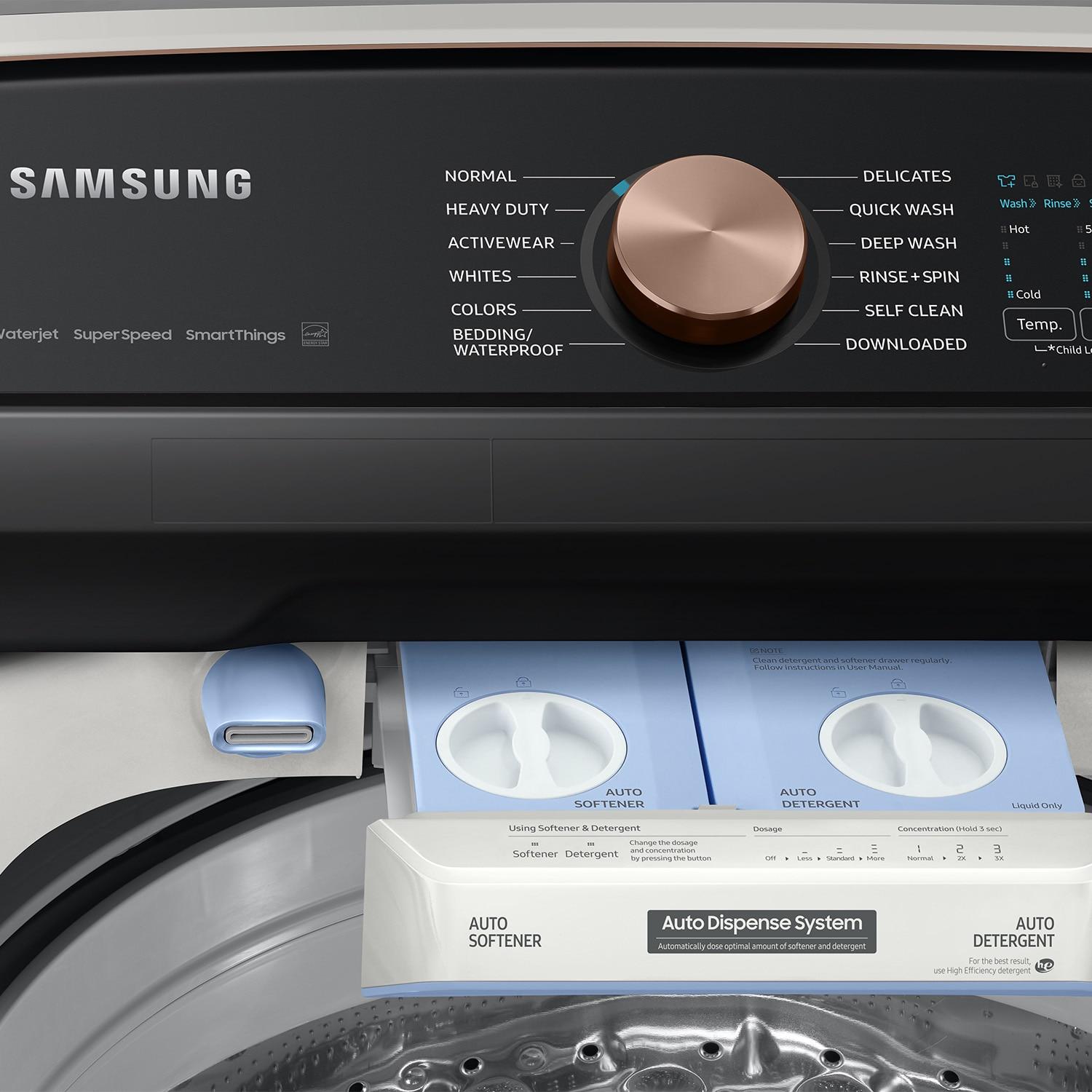 Samsung Samsung 5.5 cu. ft. Extra-Large Capacity Smart Top Load Washer with Auto Dispense System WA55CG7500AEUS