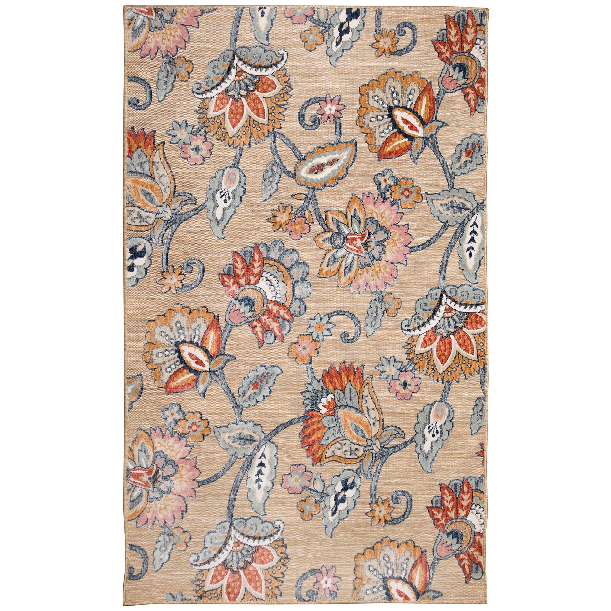 Canyon Navy Stripe 30" Rectangular Synthetic Easy-Care Rug