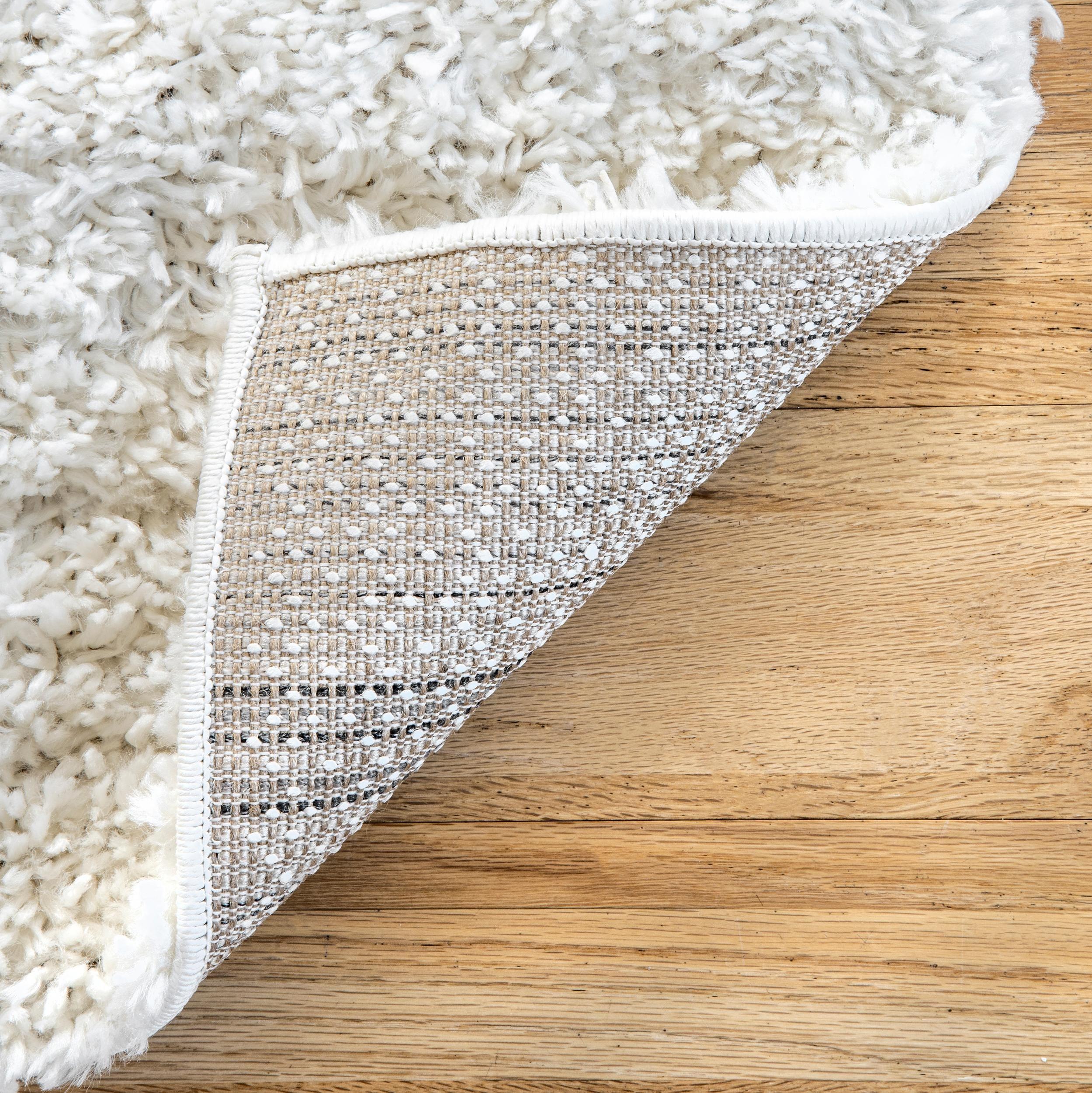 Nuloom Kara Solid 2x6 Runner Shag Indoor Area Rug for Living Room Bedroom Dining Room Nursery Entryway Hallway, Ivory
