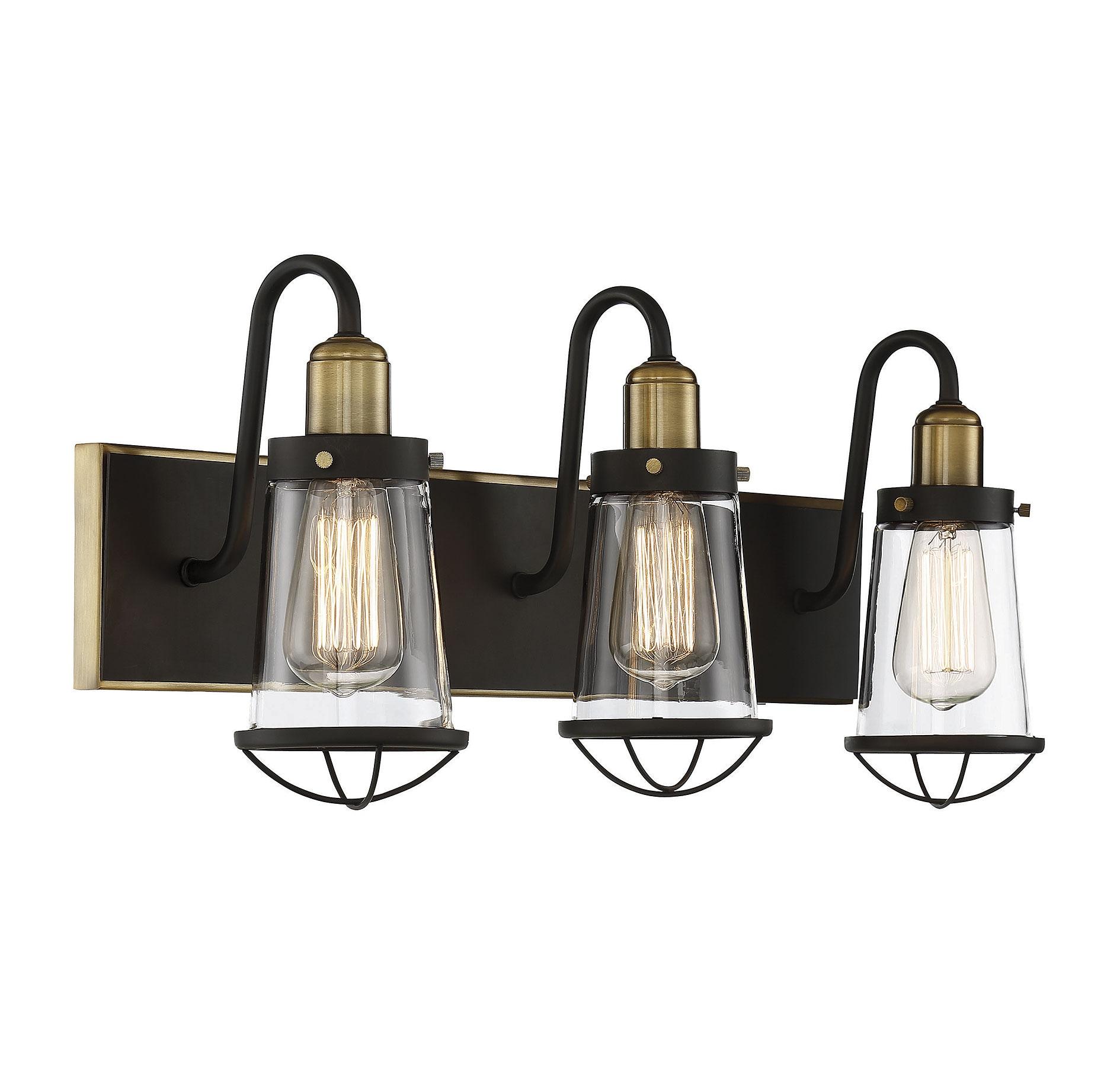 Savoy House Lansing 3 - Light Vanity in  English Bronze/Warm Brass