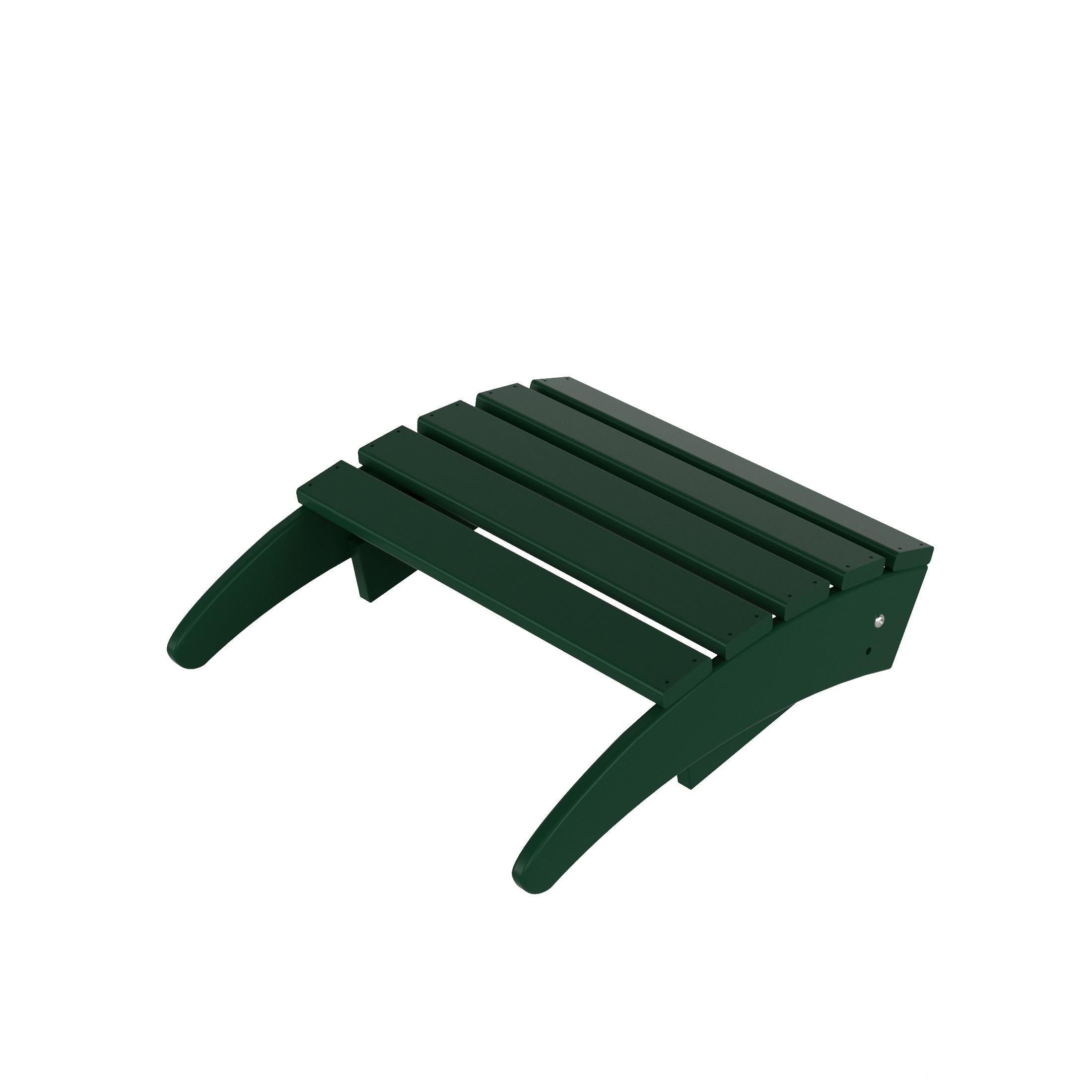 Polytrends  Laguna Hdpe All Weather Outdoor Patio Foldable Ottoman Dark Green