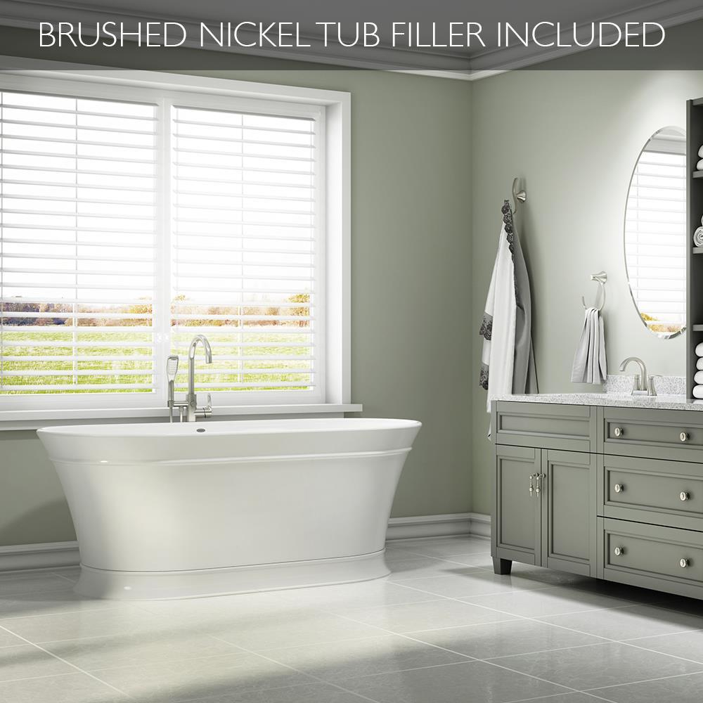 Lyndsay 67" x 32" Freestanding Soaking Acrylic Bathtub with Faucet
