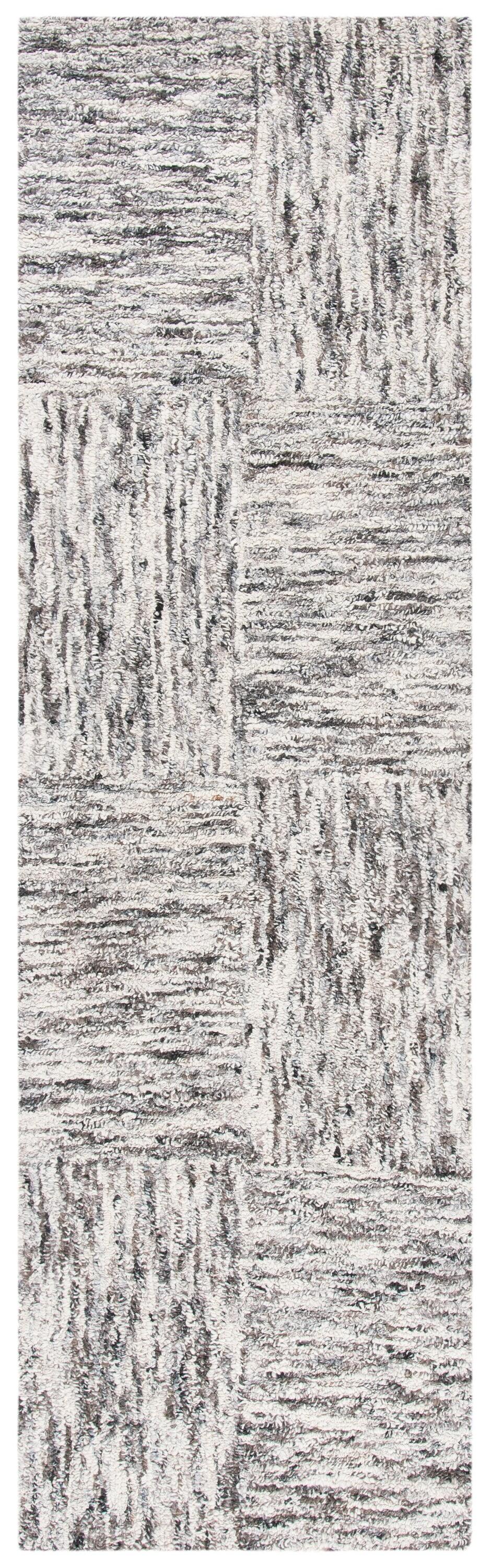 Abstract ABT601 Hand Tufted Runner Rug - Ivory/Charcoal - 2'3"x8' - Safavieh .