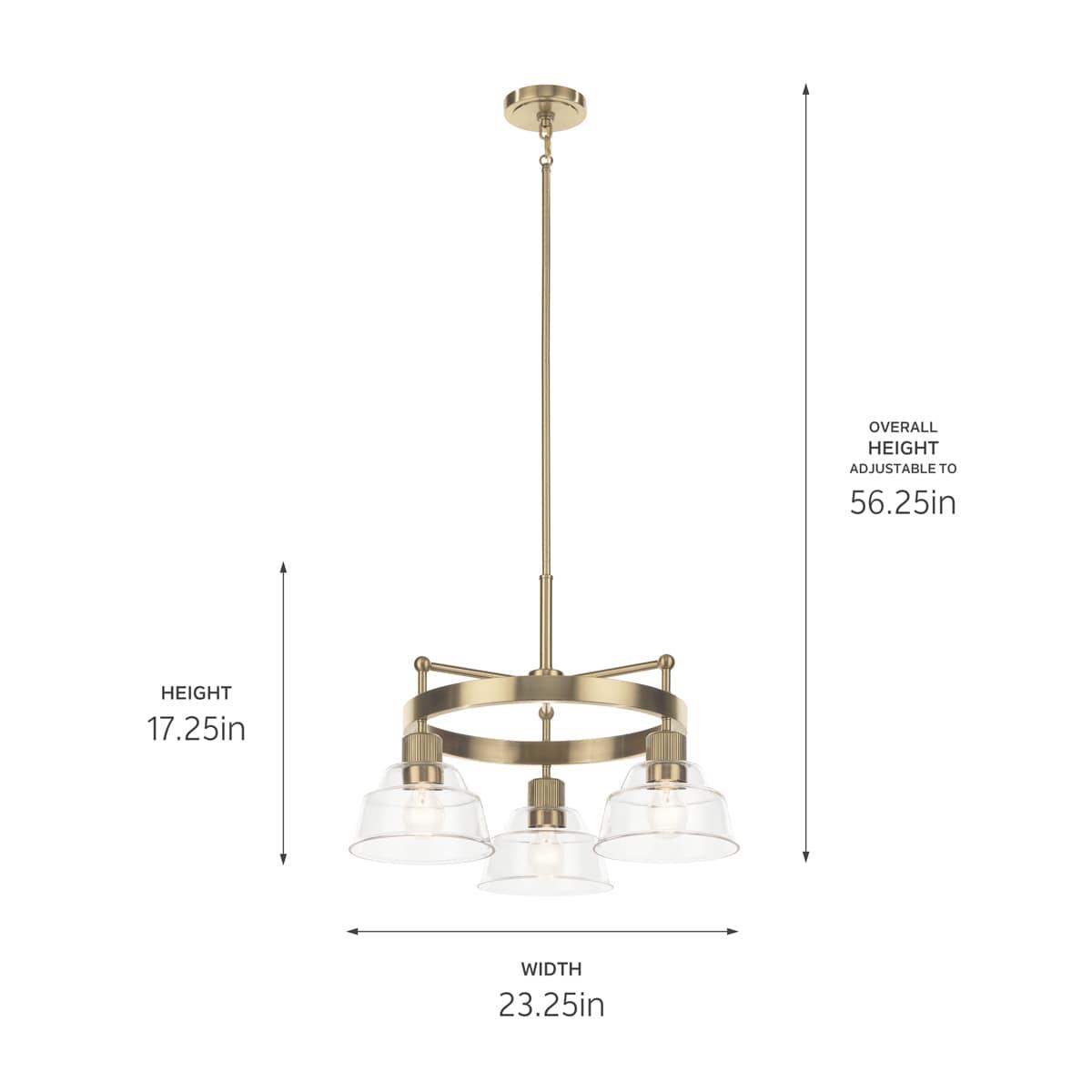 Kichler Lighting Eastmont 3 - Light Chandelier in  Brushed Brass