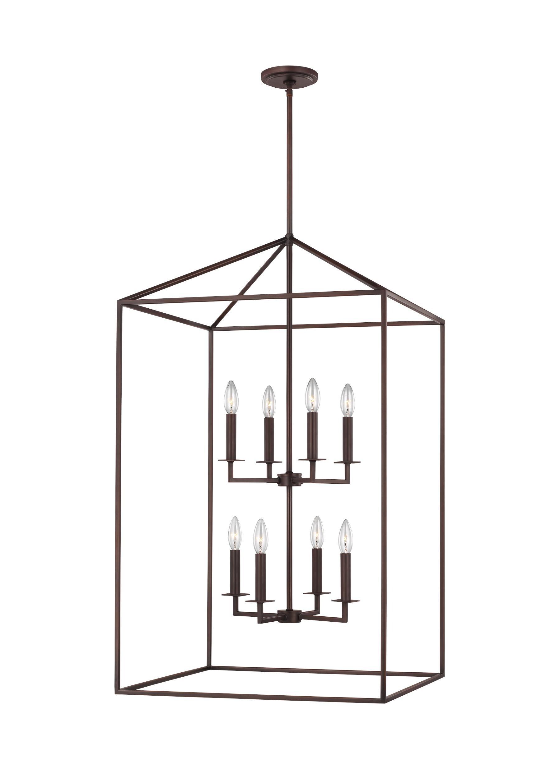 Generation Lighting Perryton 8-Light Bronze Transitional Geometric LED Medium Hanging Pendant Light
