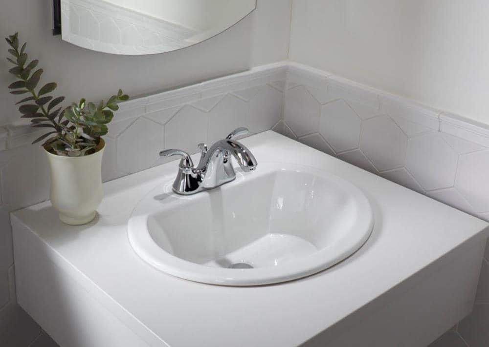 Kingsman Hardware Ceramic 19-in Drop-in Oval Modern White Bathroom Sink