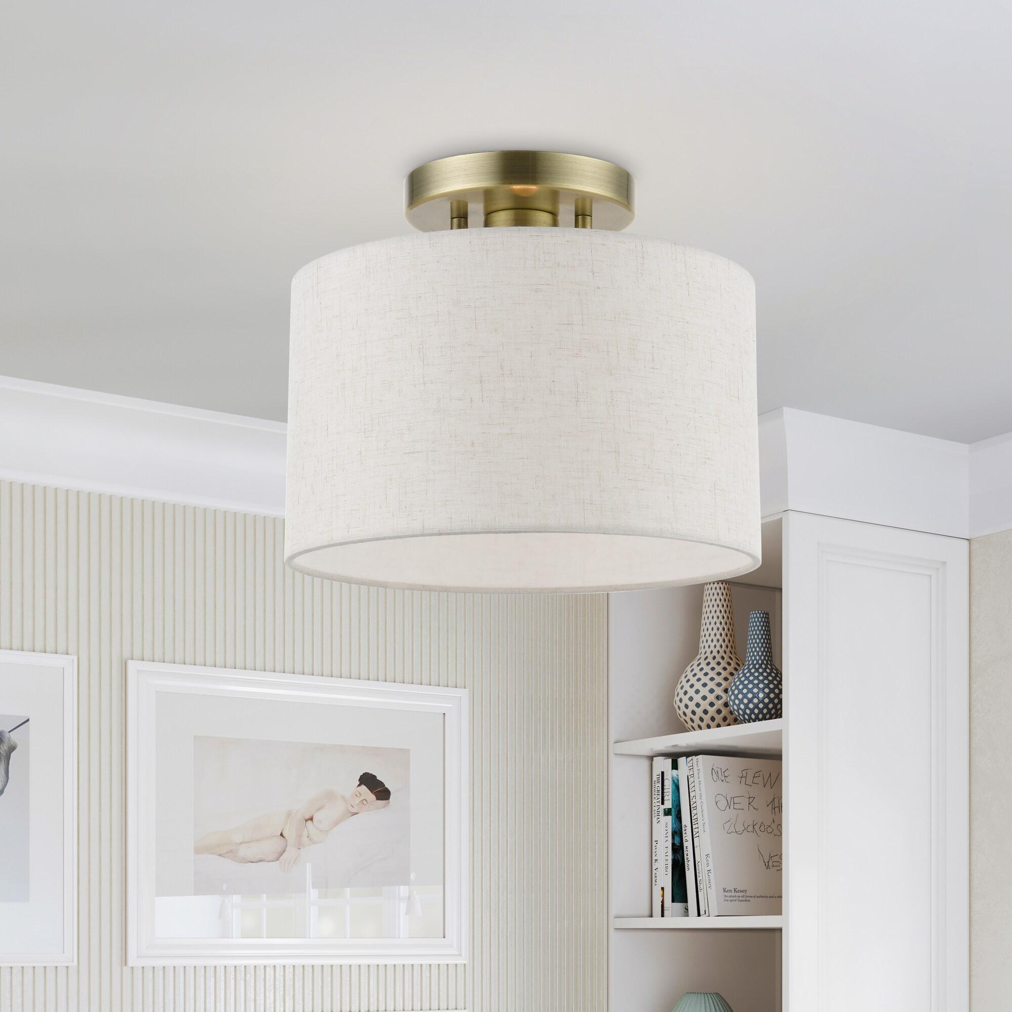Livex Lighting Blossom 1 - Light Semi-Flush Mount in  Antique Brass