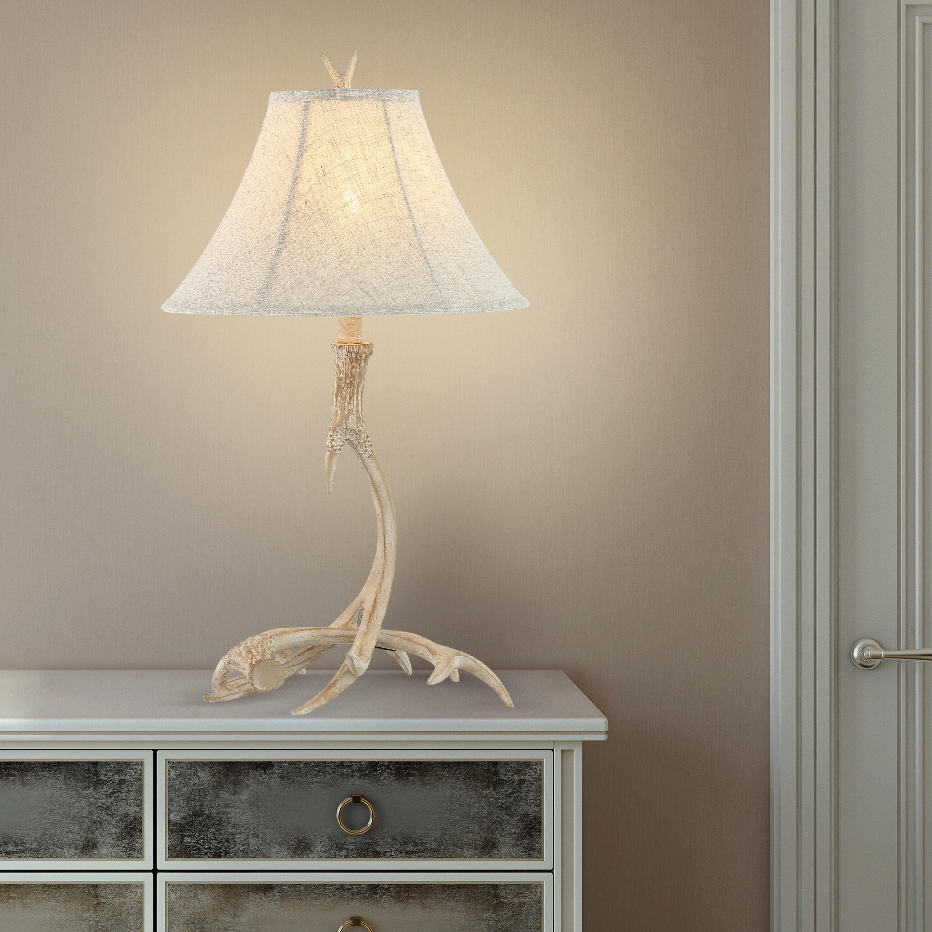 JONATHAN Y JYL6305B Antler 27.5" Rustic Resin LED Table Lamp, Traditional for living room, dinning room, bedroom, office Bulb Included, Beige