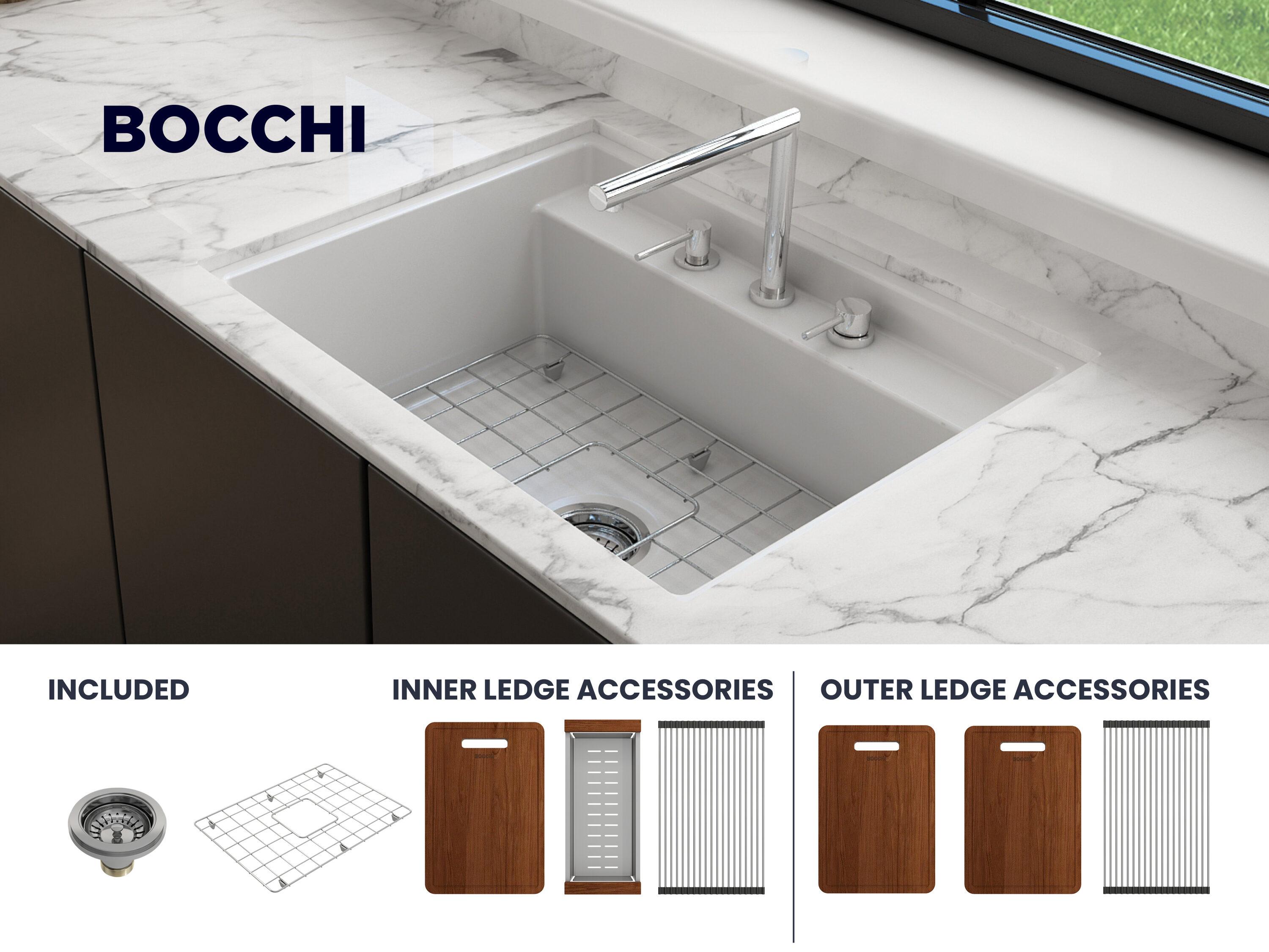 Baveno 27'' L Dual Mount Single Bowl Fireclay Kitchen Sink