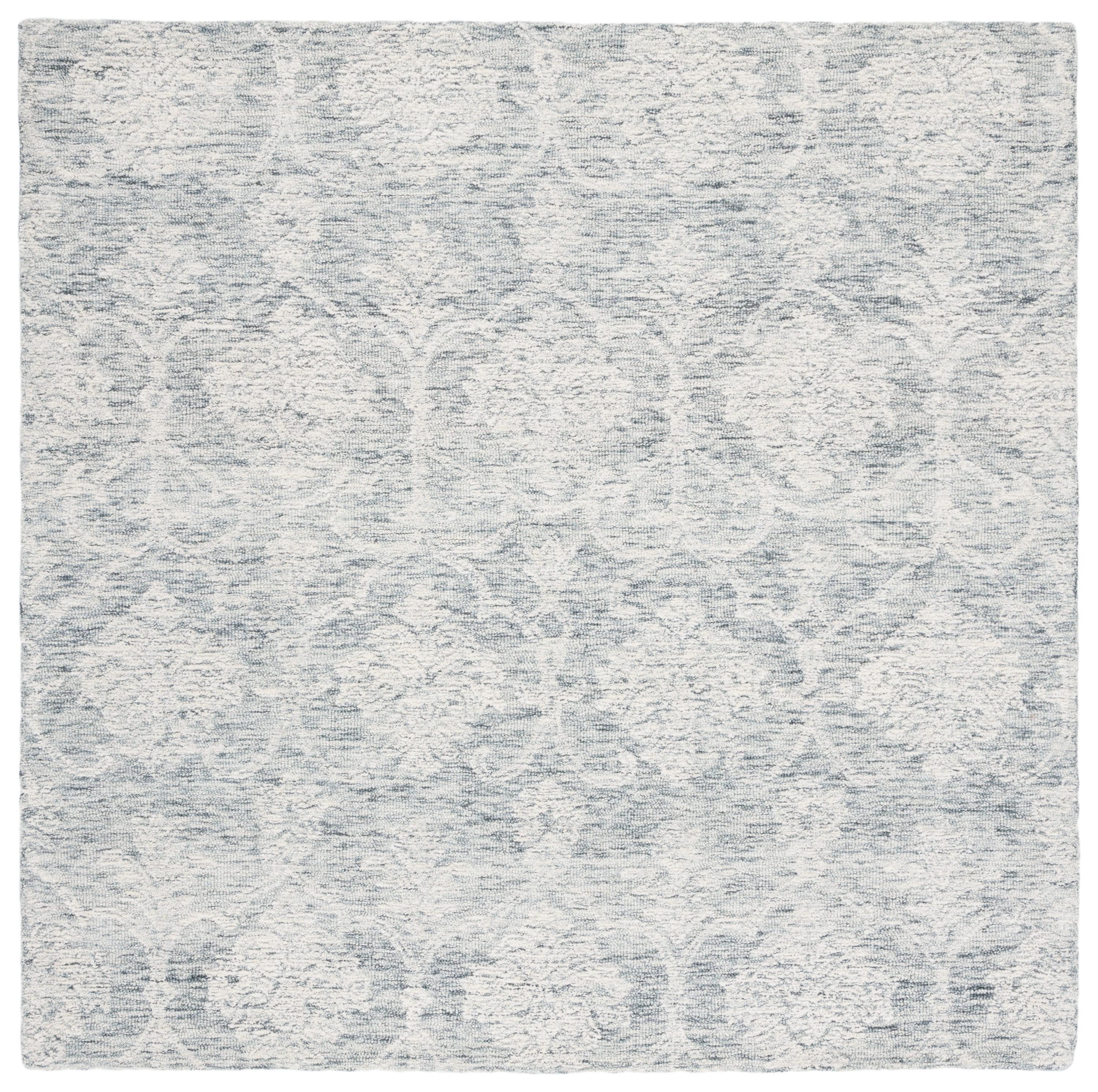 Metro MET996 Hand Tufted Indoor Area Rug - Dark Grey/Ivory - 6'x6' - Safavieh