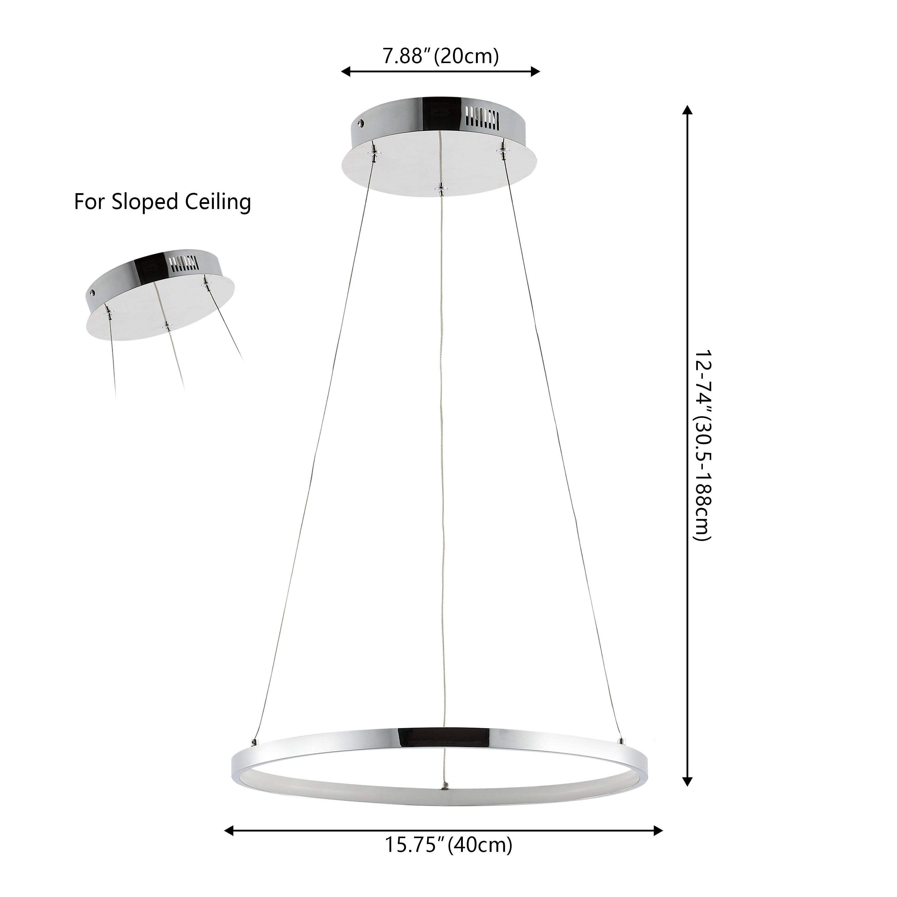 Bradley 15.75 in. 1-Light Integrated LED Chrome Modern Contemporary Metal Round Pendant