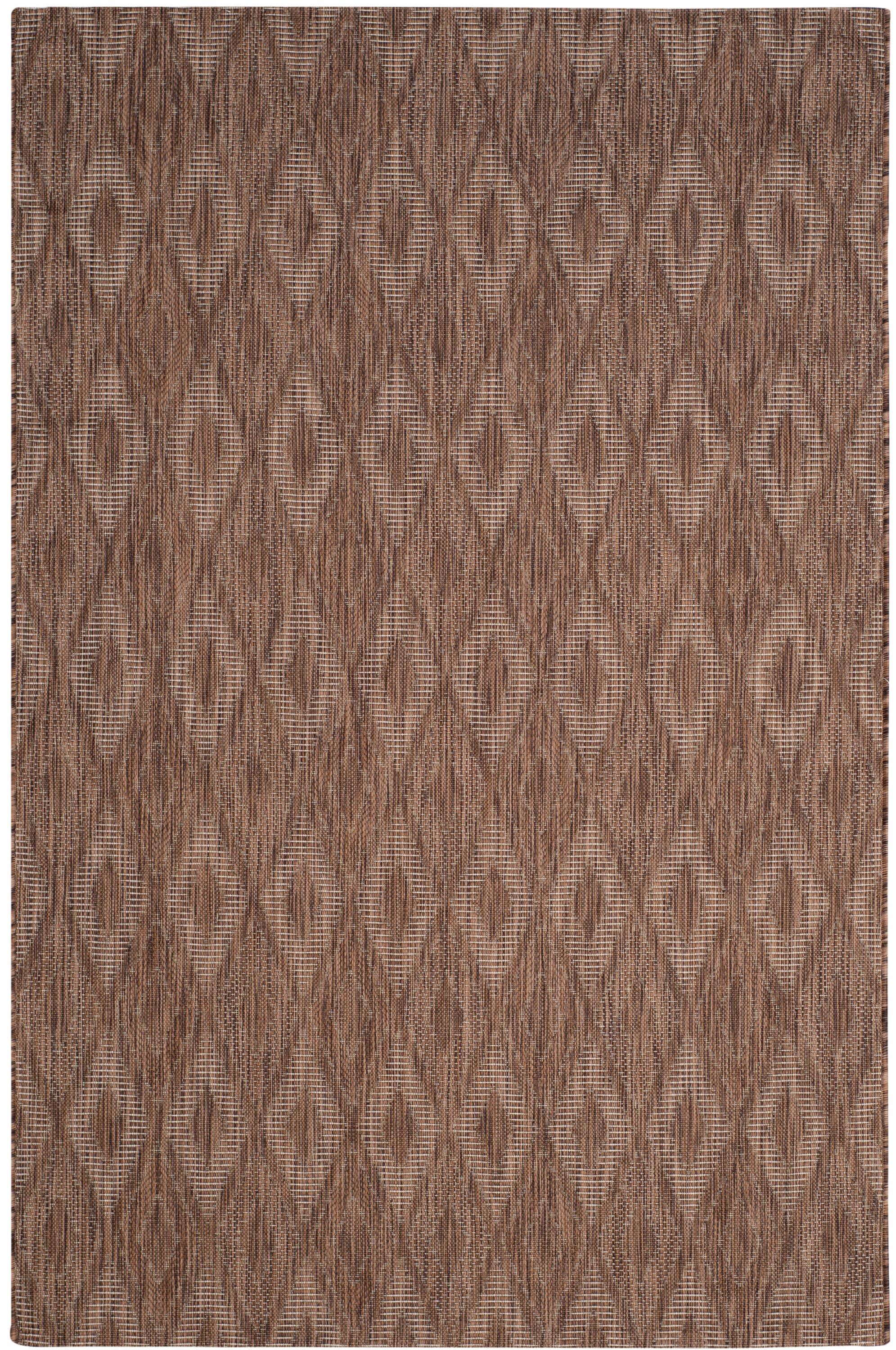 Courtyard CY8522 Power Loomed Indoor and Outdoor Area Rug - Brown/Brown - 6'7"x9'6" - Safavieh