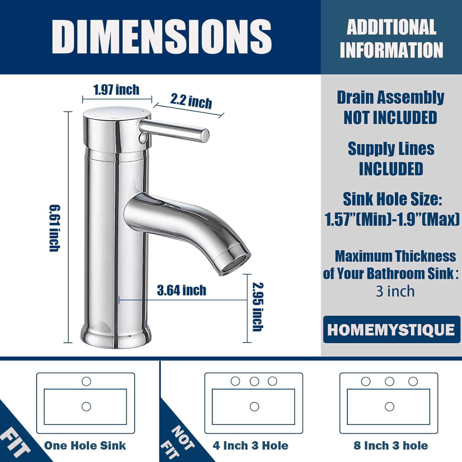 Single-Hole Single-handle Bathroom Faucet with Drain Assembly