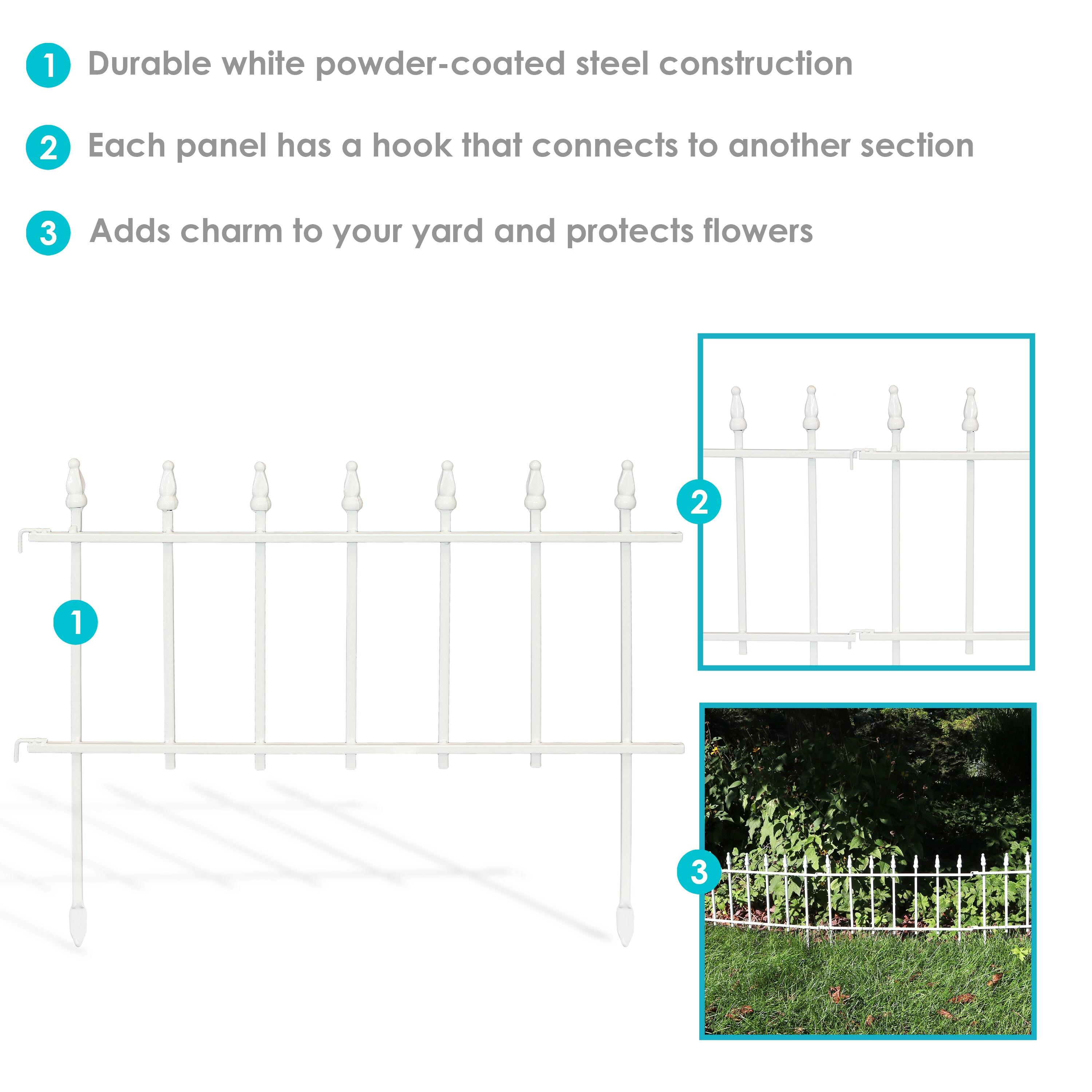 18" x 22" Iron Decorative Garden Fence Panels (Set of 5)