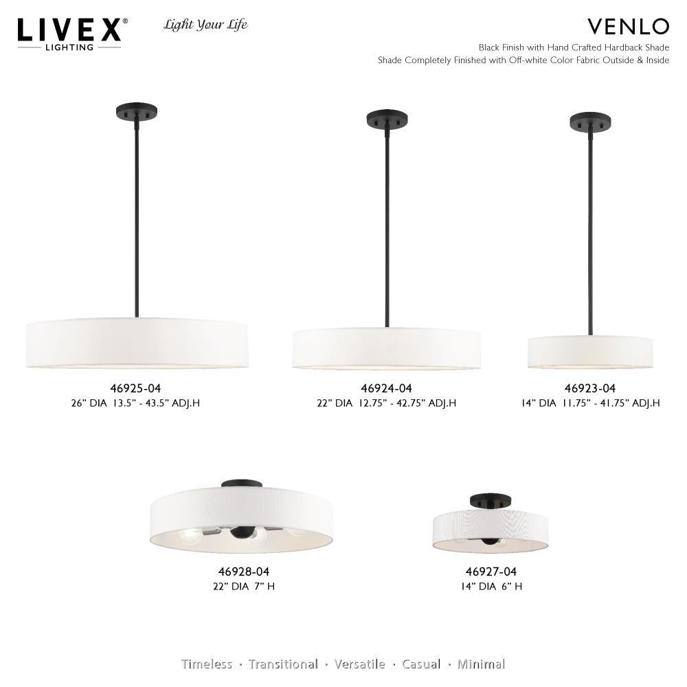 Livex Lighting Venlo 4 - Light Semi-Flush Mount in  Black/Brushed Nickel