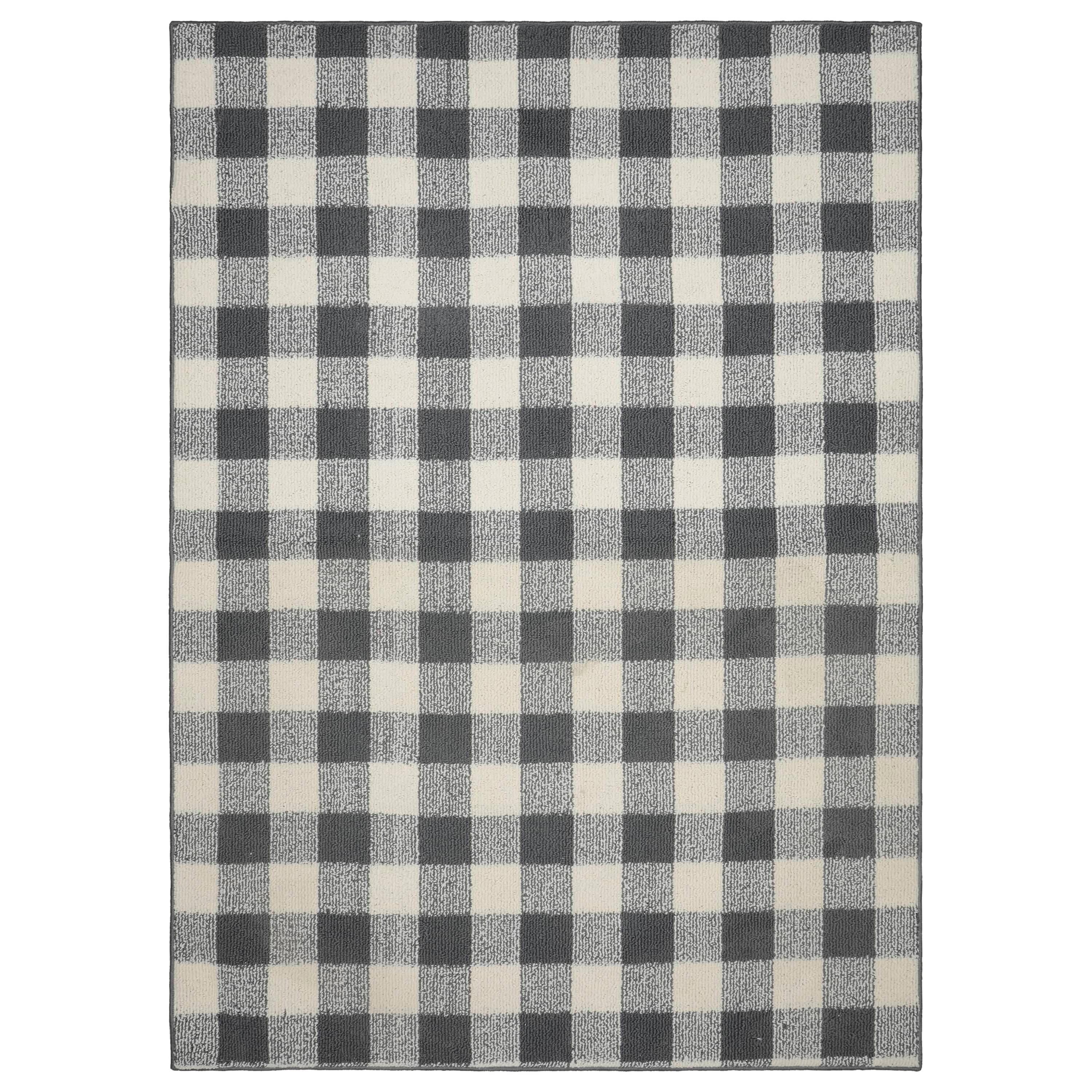 Garland Rug Country Living Buffalo Plaid Polypropylene Cinder/Ivory Indoor/Outdoor Area Rug, 5' x 7'