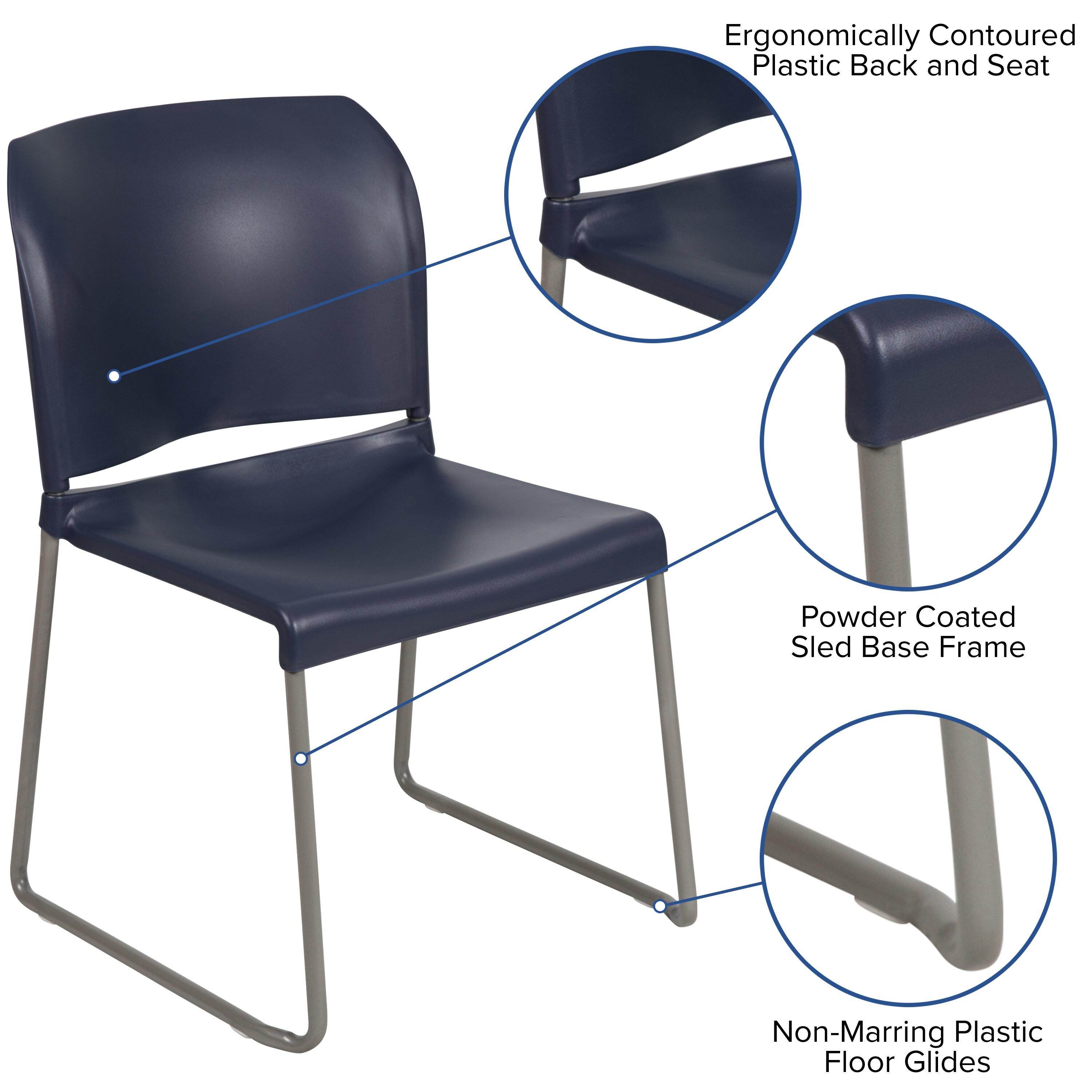 Flash Furniture Brielle Contoured Sled Base Stackable Waiting Room Chairs (Set of 5)