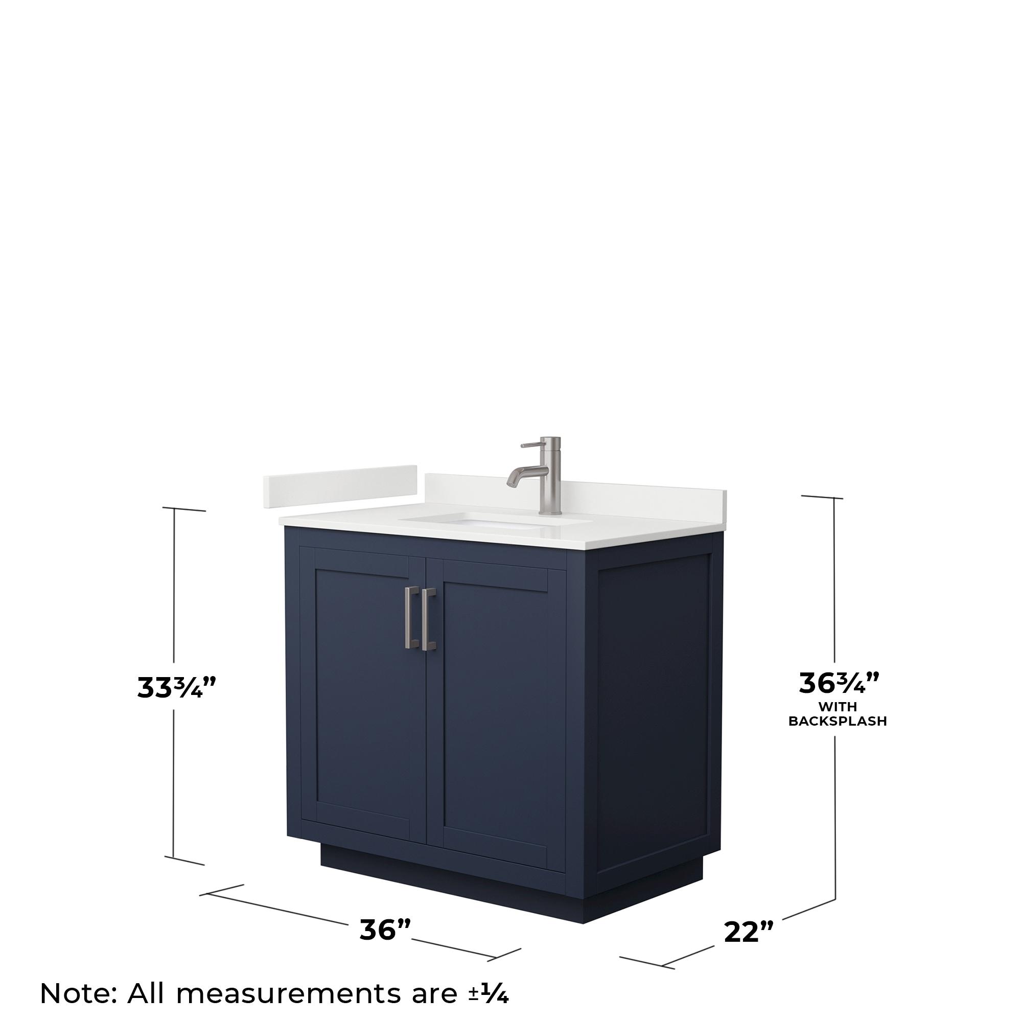 Miranda 36" Freestanding Single Bathroom Vanity with Quartz Top