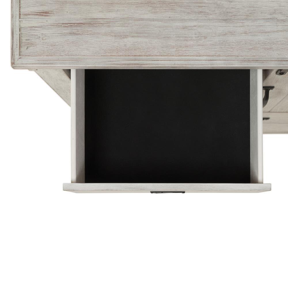 Jack Whitewashed King Bedroom Set with Storage and USB Ports