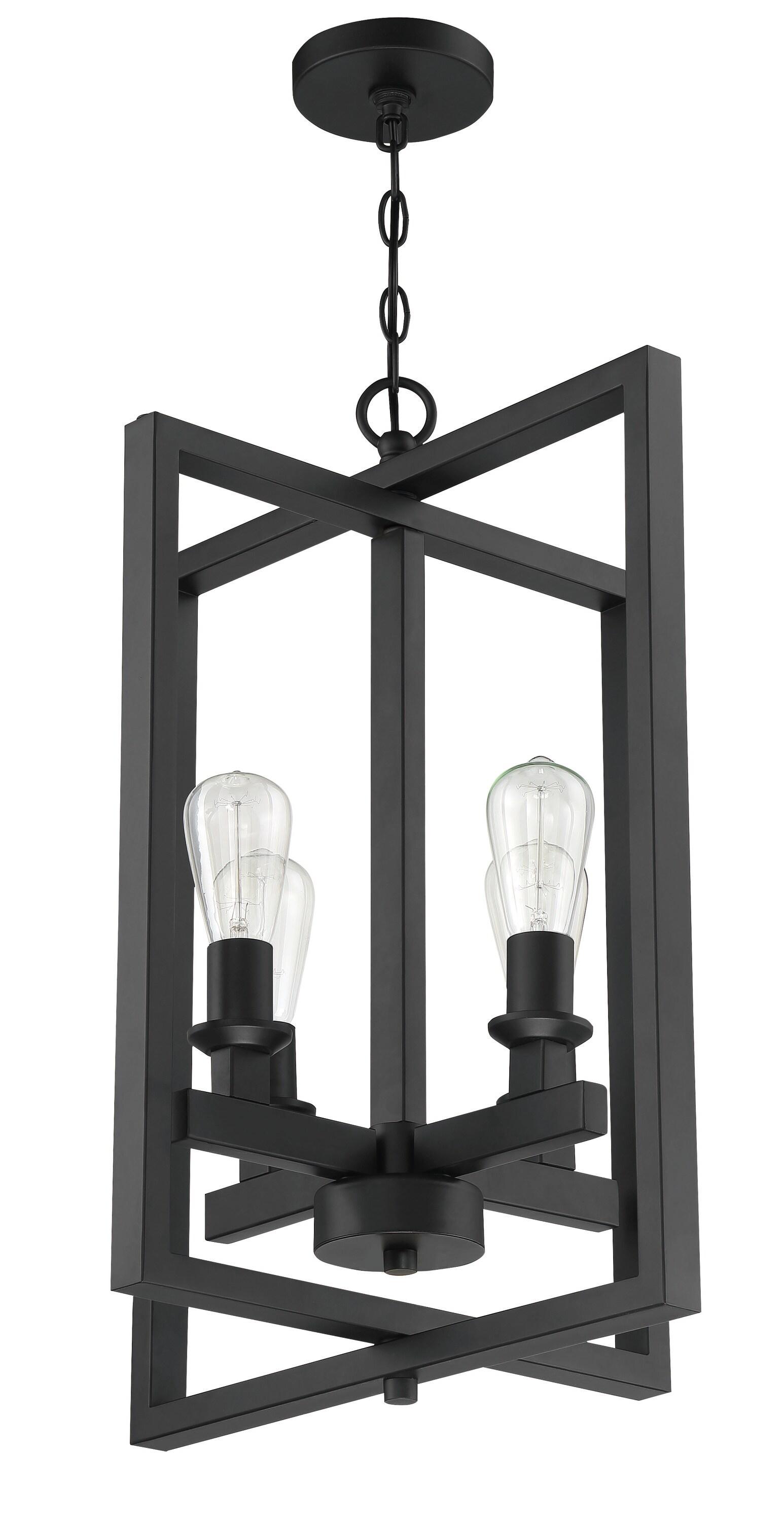 53134-FB-Craftmade Lighting-Chicago - Four Light Foyer in Transitional Style - 18 inches wide by 25.5 inches high-Flat Black Finish    -Traditional