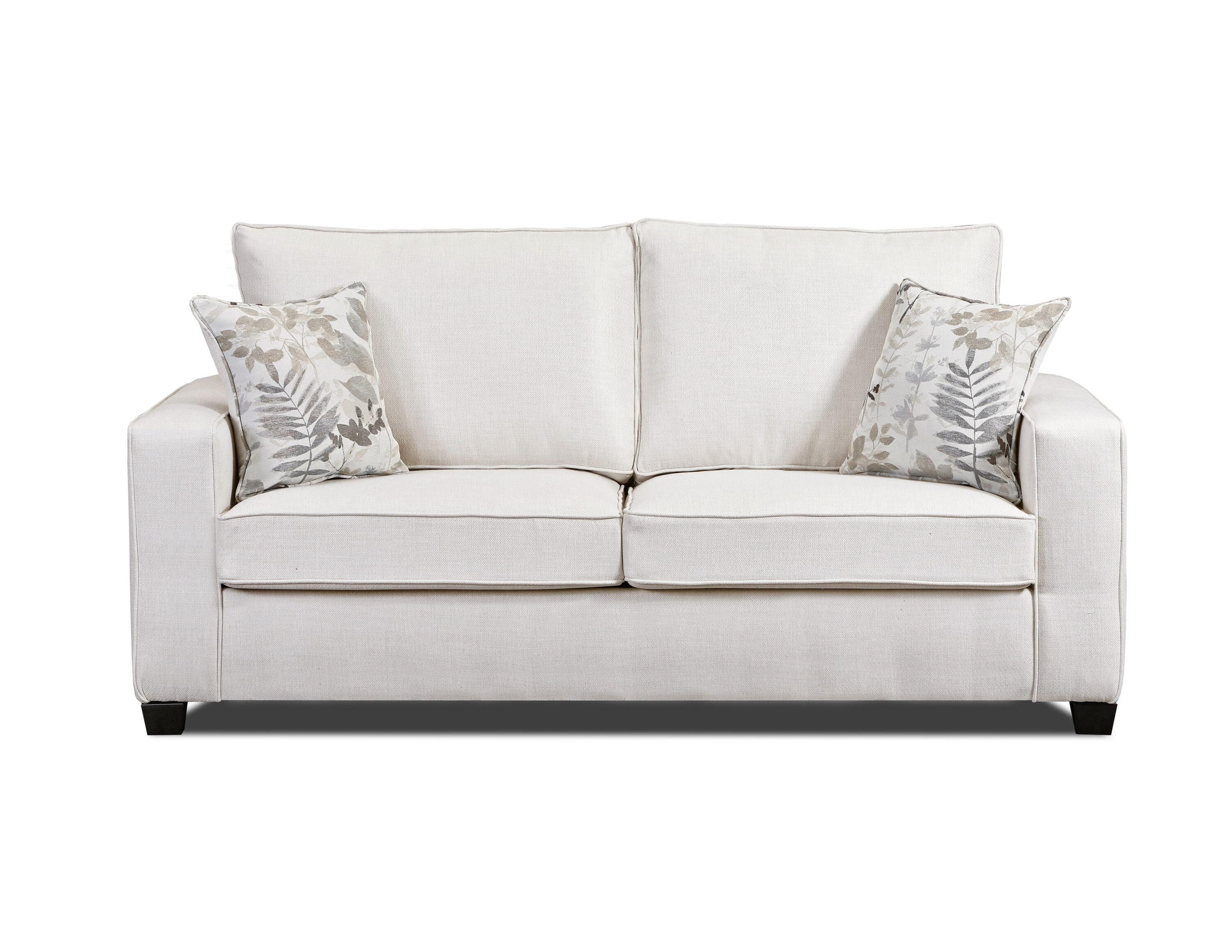 Furniture Classics Relay Linen Sofa Sleeper with Two Throw Pillows