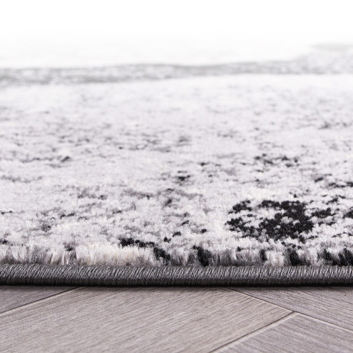 World Rug Gallery Contemporary Floral Design Area Rug - Black 2'x7'