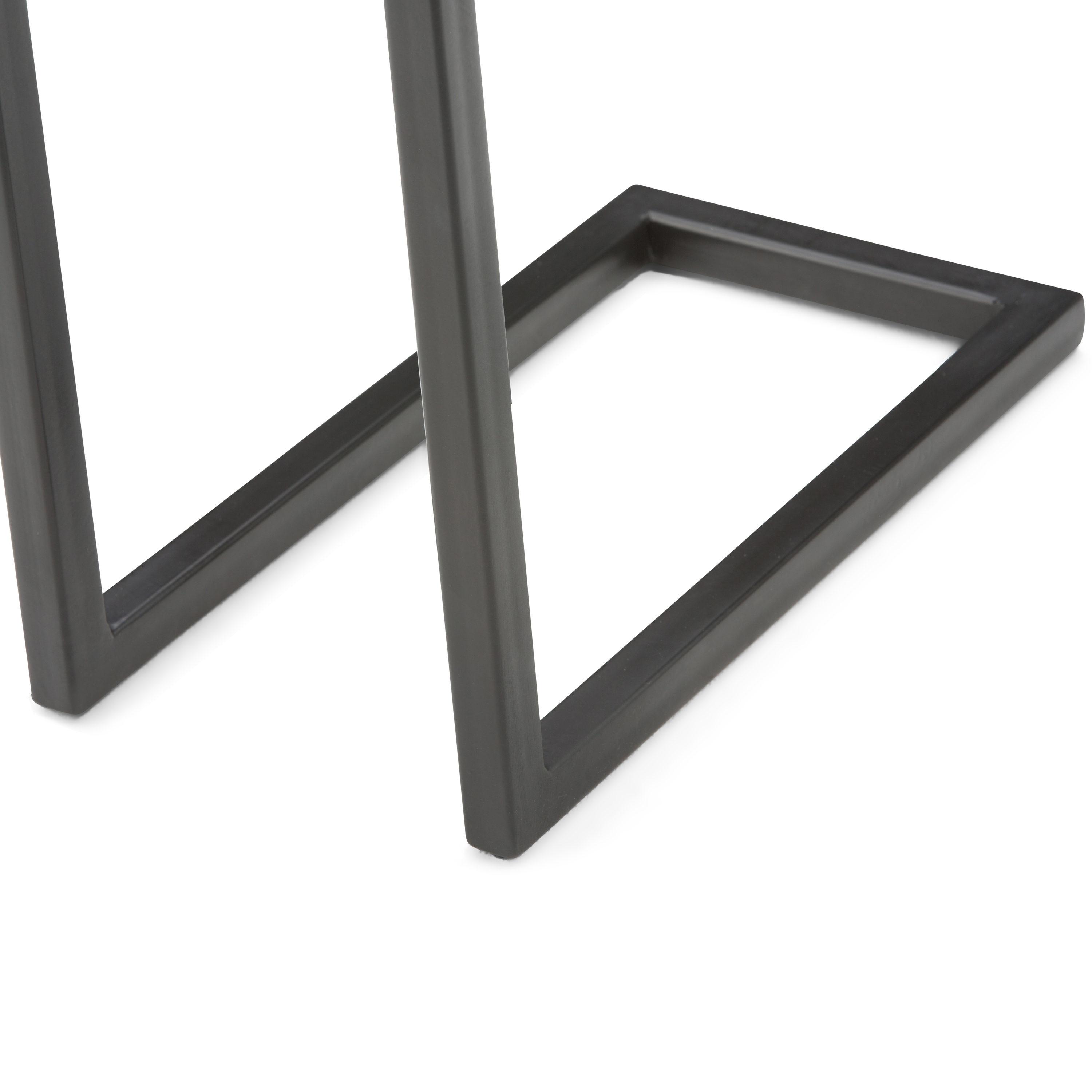 Vynxaria C-Shaped Coffee Tables - Dark Cognac Brown Elegance