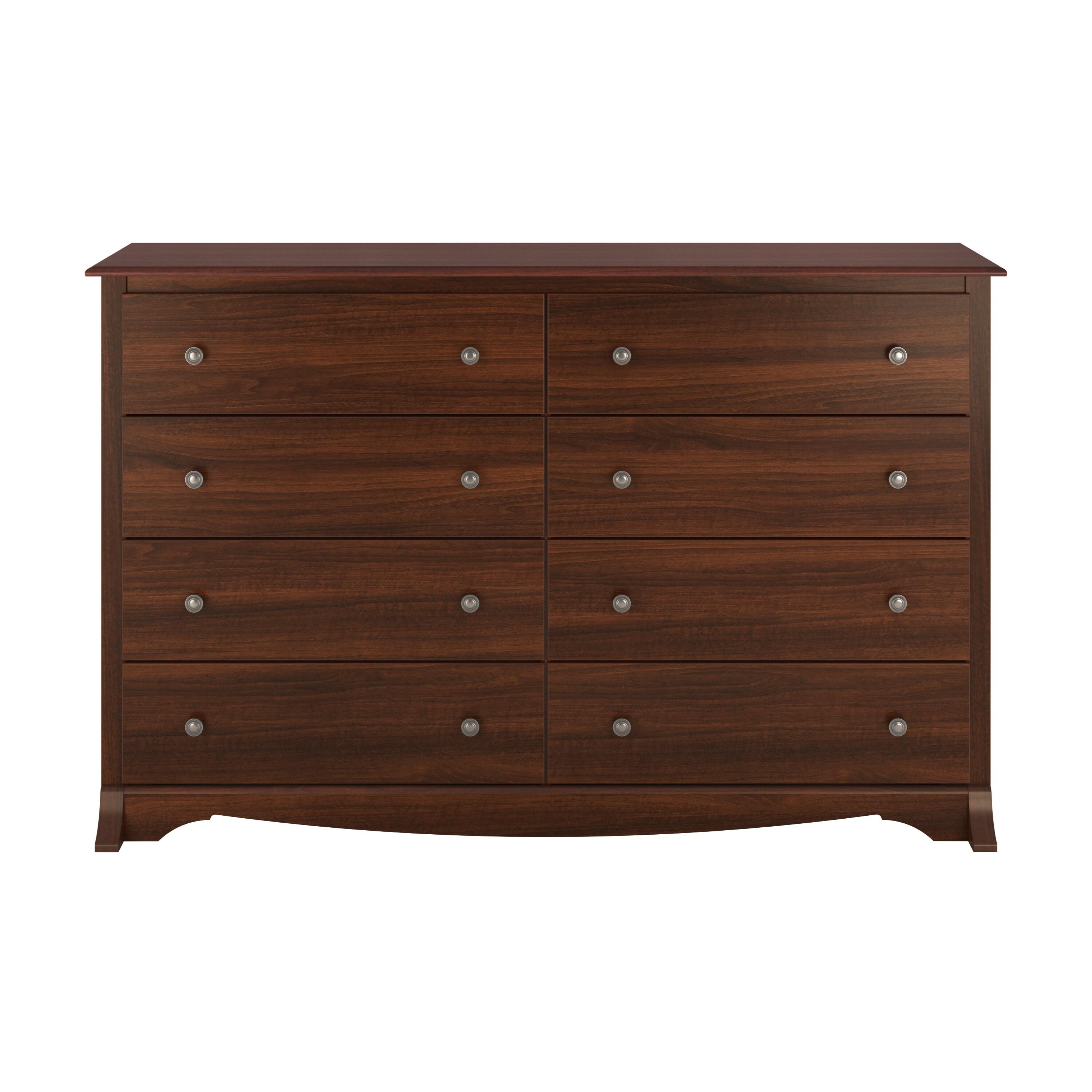 Sonoma 8 Drawer Dresser Cherry - Prepac: Laminated Composite Wood, Metal Glides