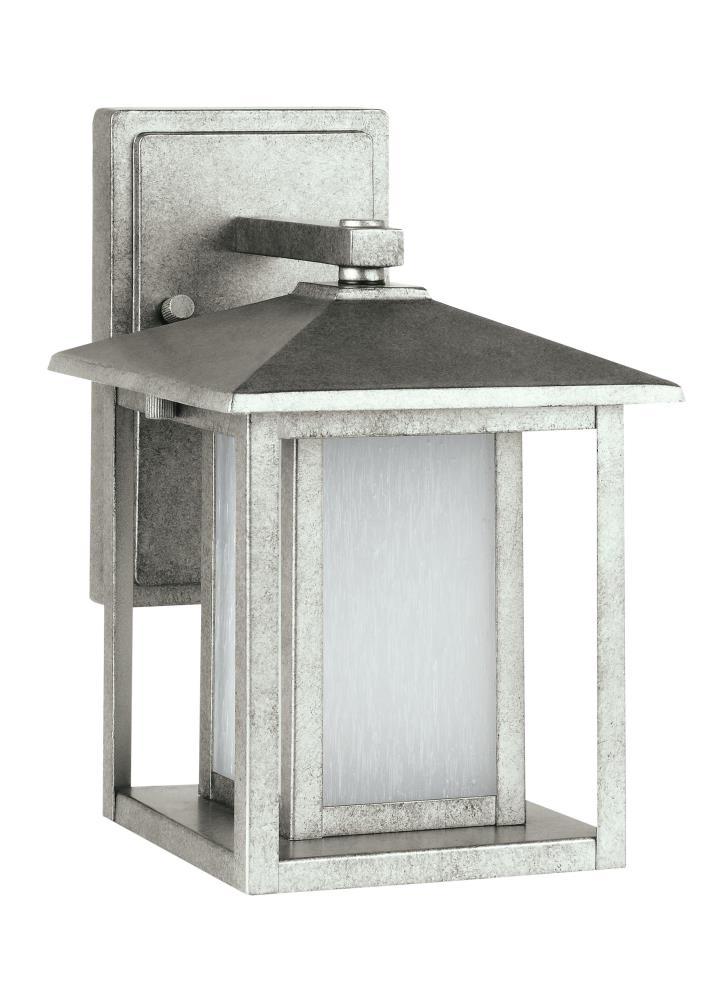 Hunnington 1-Light Weathered Pewter Outdoor 11 in. Wall Lantern Sconce