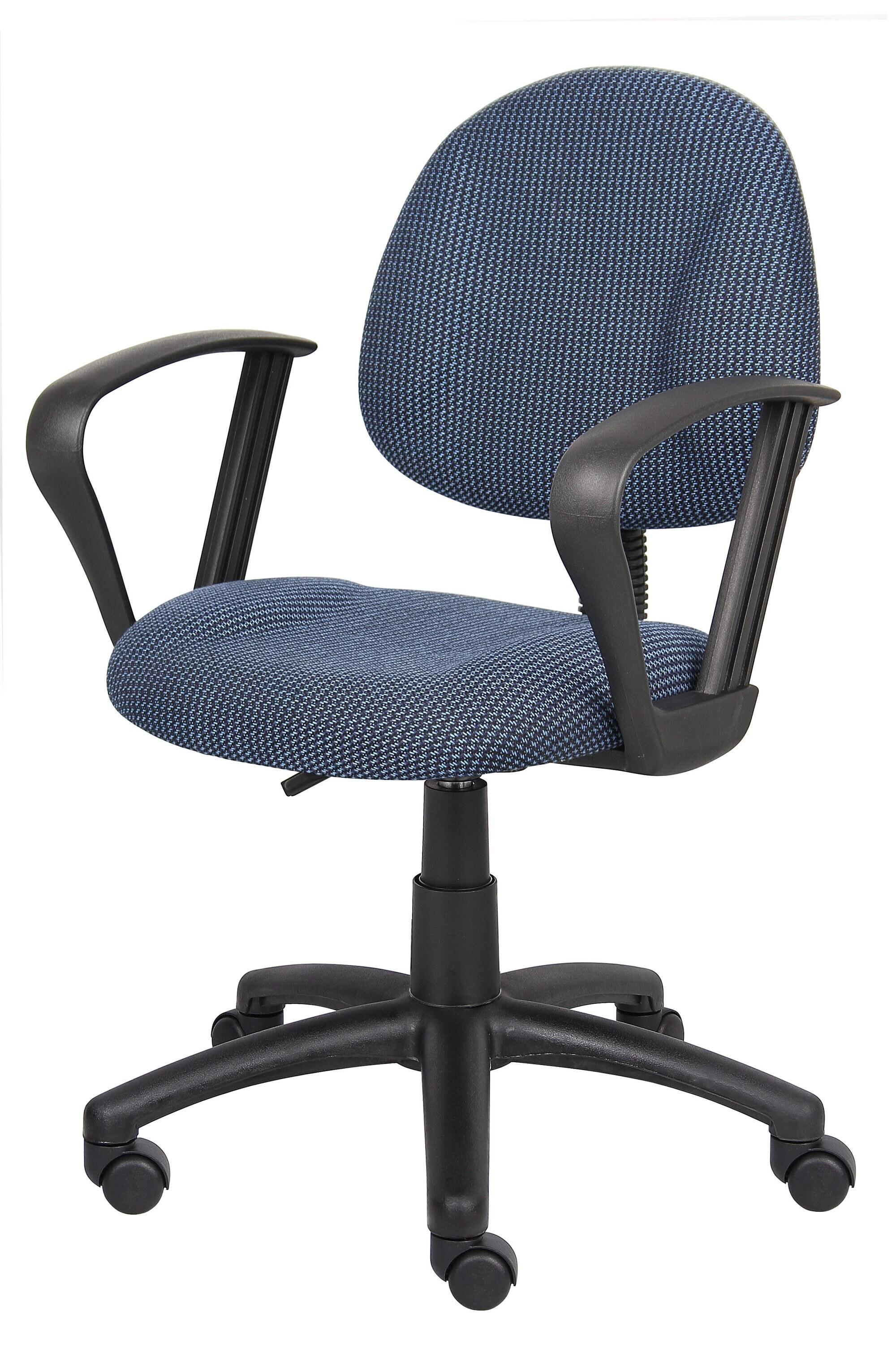 Boss Office Products B317-BE Deluxe Posture Chair with Loop Arms, Blue