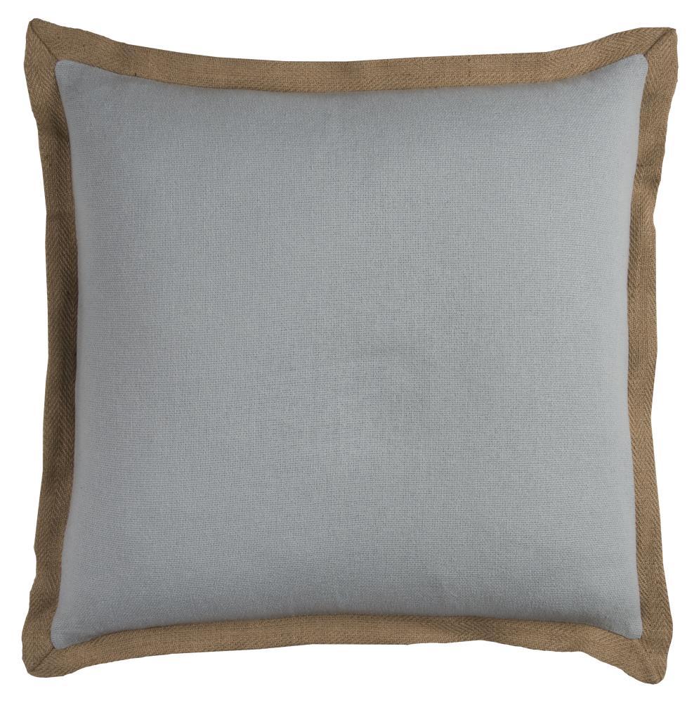 22"x22" Oversize Poly Filled Square Throw Pillow, Light Blue - Rizzy Home: Cotton Canvas, Indoor Use, Zipper Closure