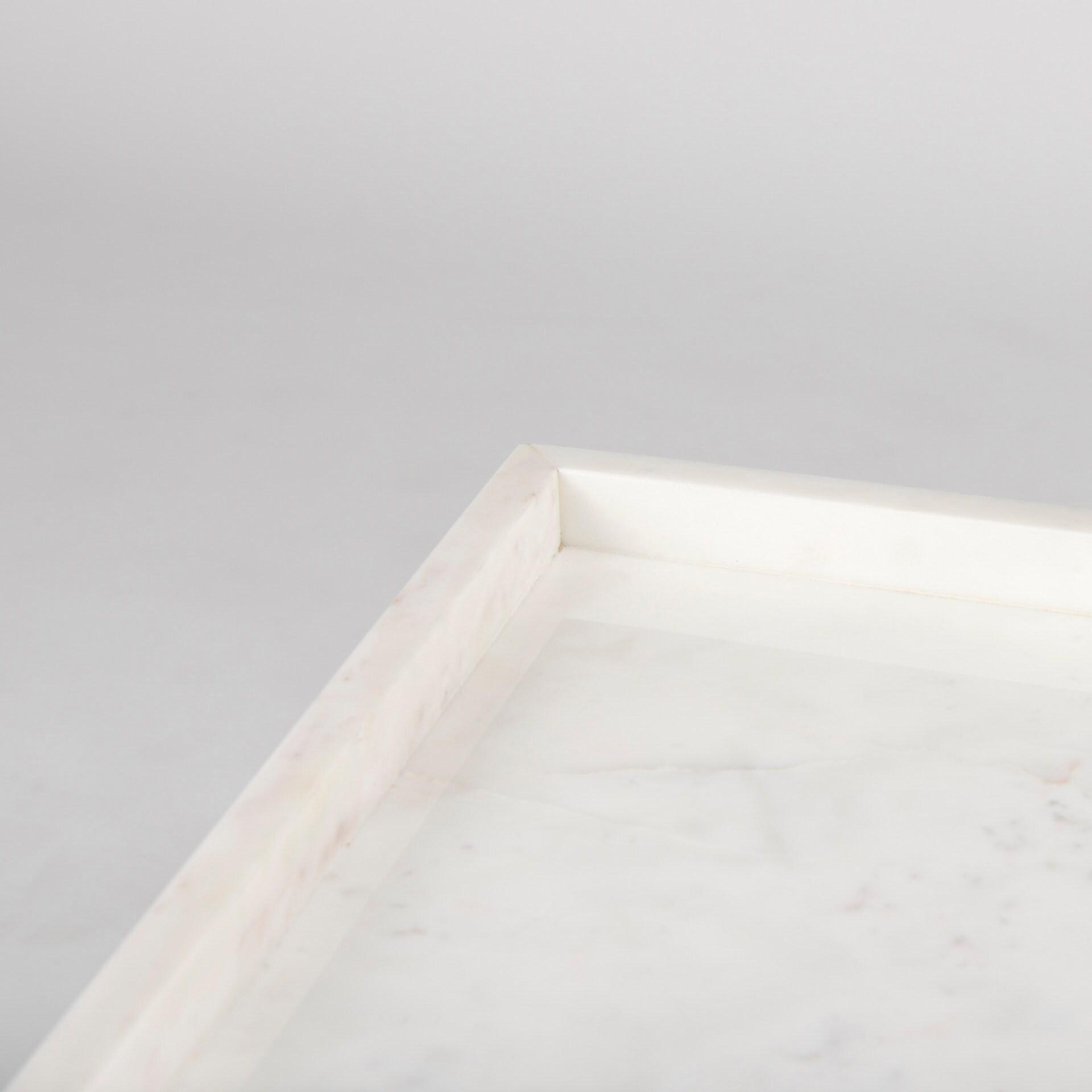 Regal Elegance White Marble & Matte Black Metal Square End Table