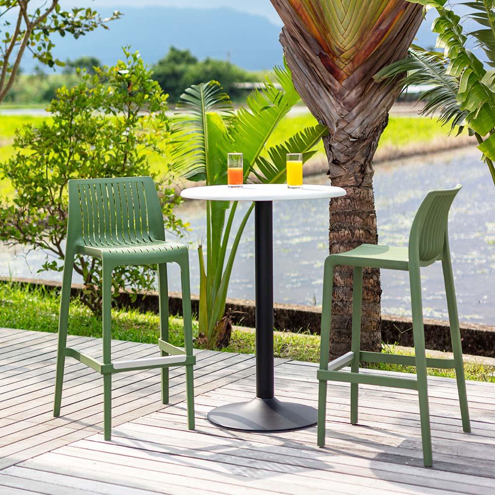 Lagoon Milos Resin Stackable Bar Stool Set of 2