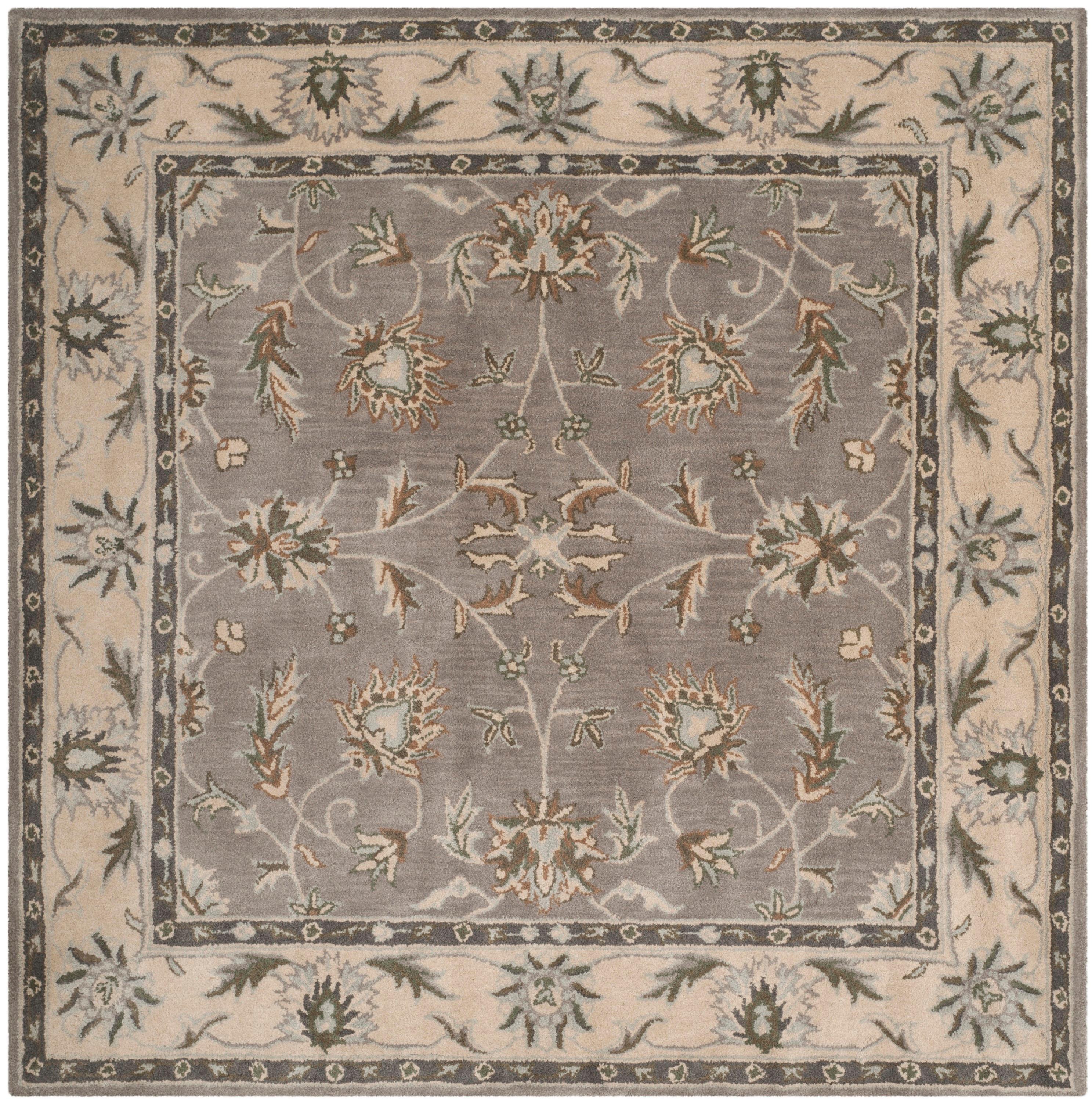Heritage HG863 Hand Tufted Area Rug - Grey/Beige - 6'x6' - Safavieh.