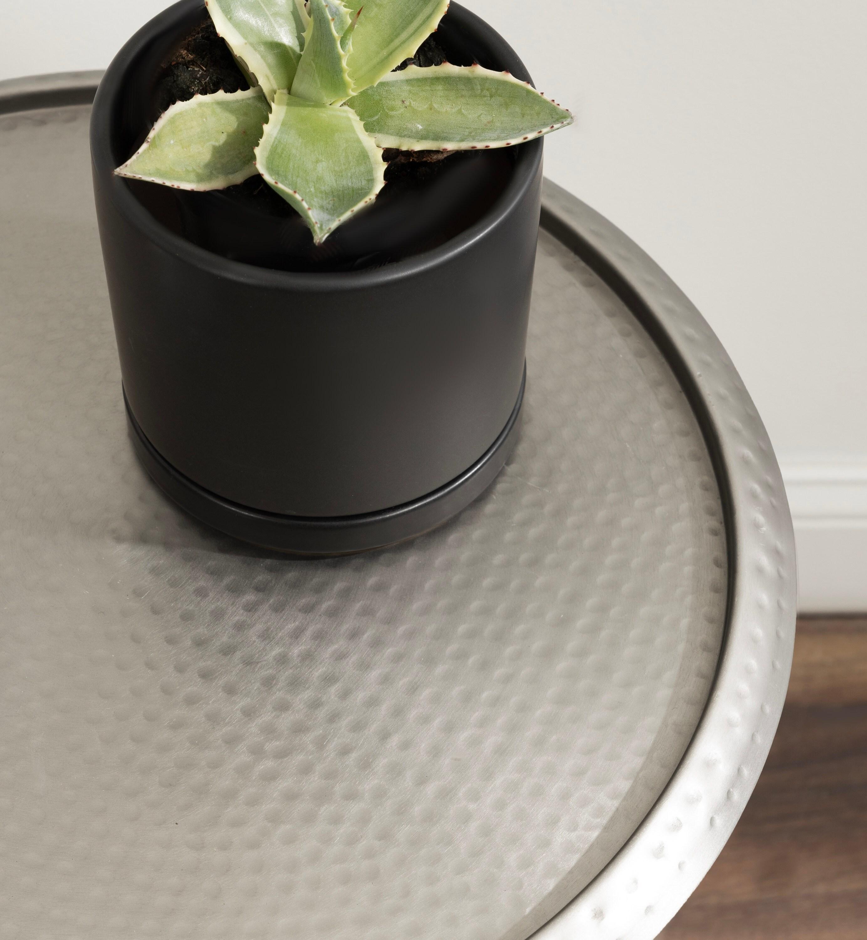 Kate and Laurel Sanzo Metal Side Table, 15x15x24, Silver